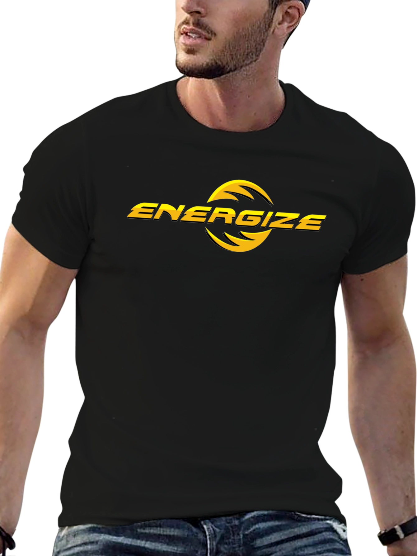 Energize Black T-Shirt - Modern Graphic Tee - 6