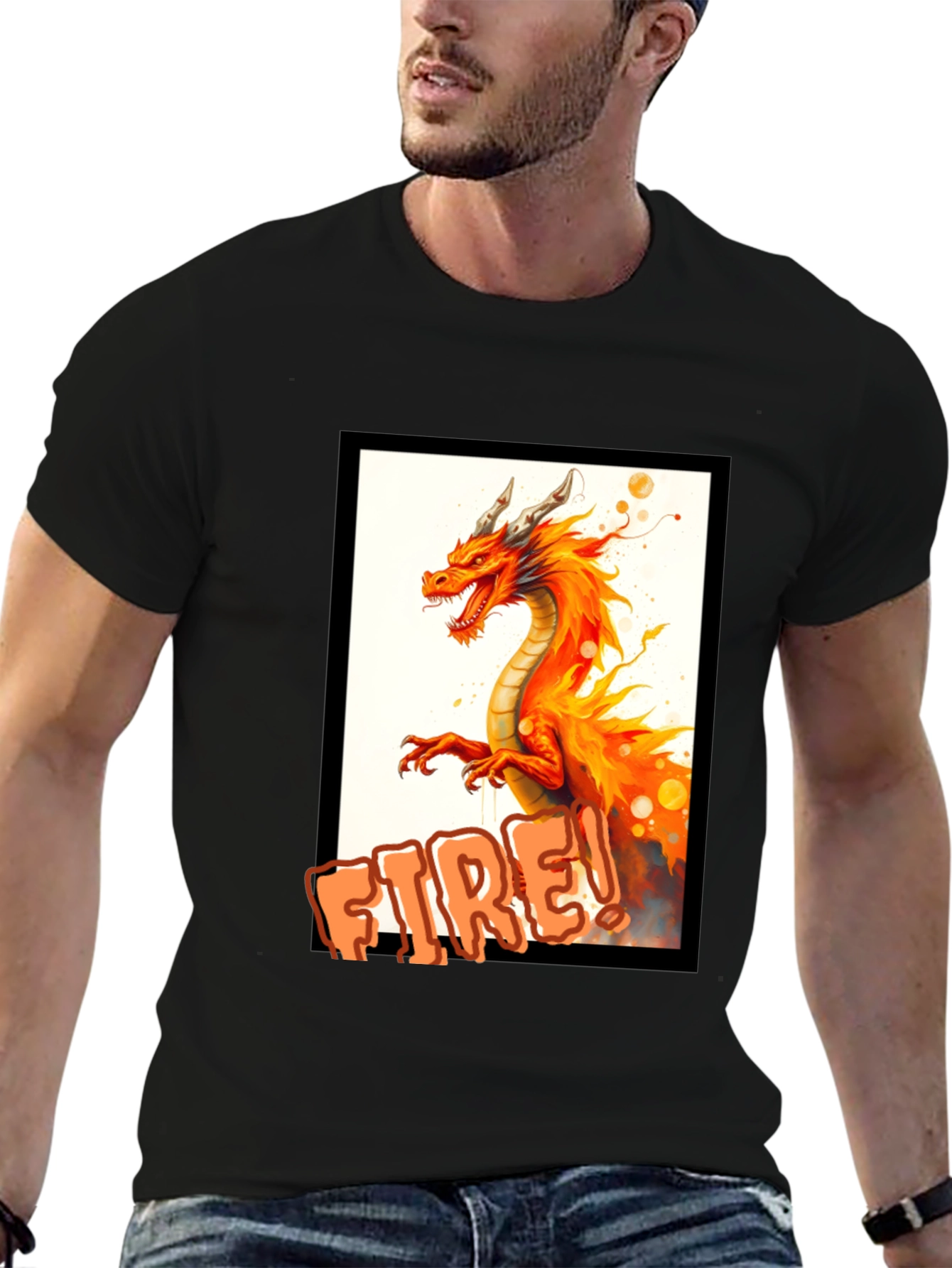 Black Fiery Dragon T-Shirt - Unleash the Dragon! view 6