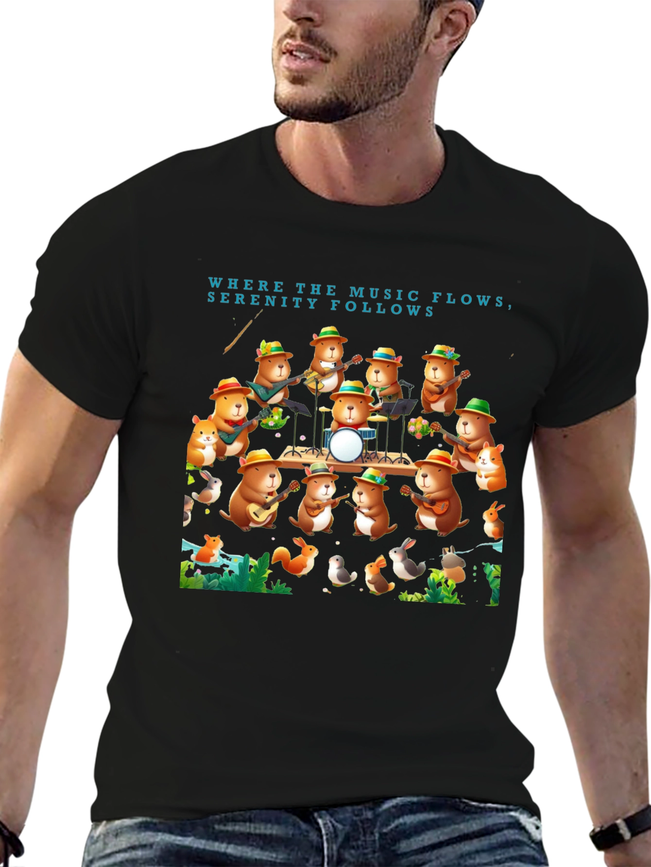 Black Musical Rodent Band T-Shirt view 6