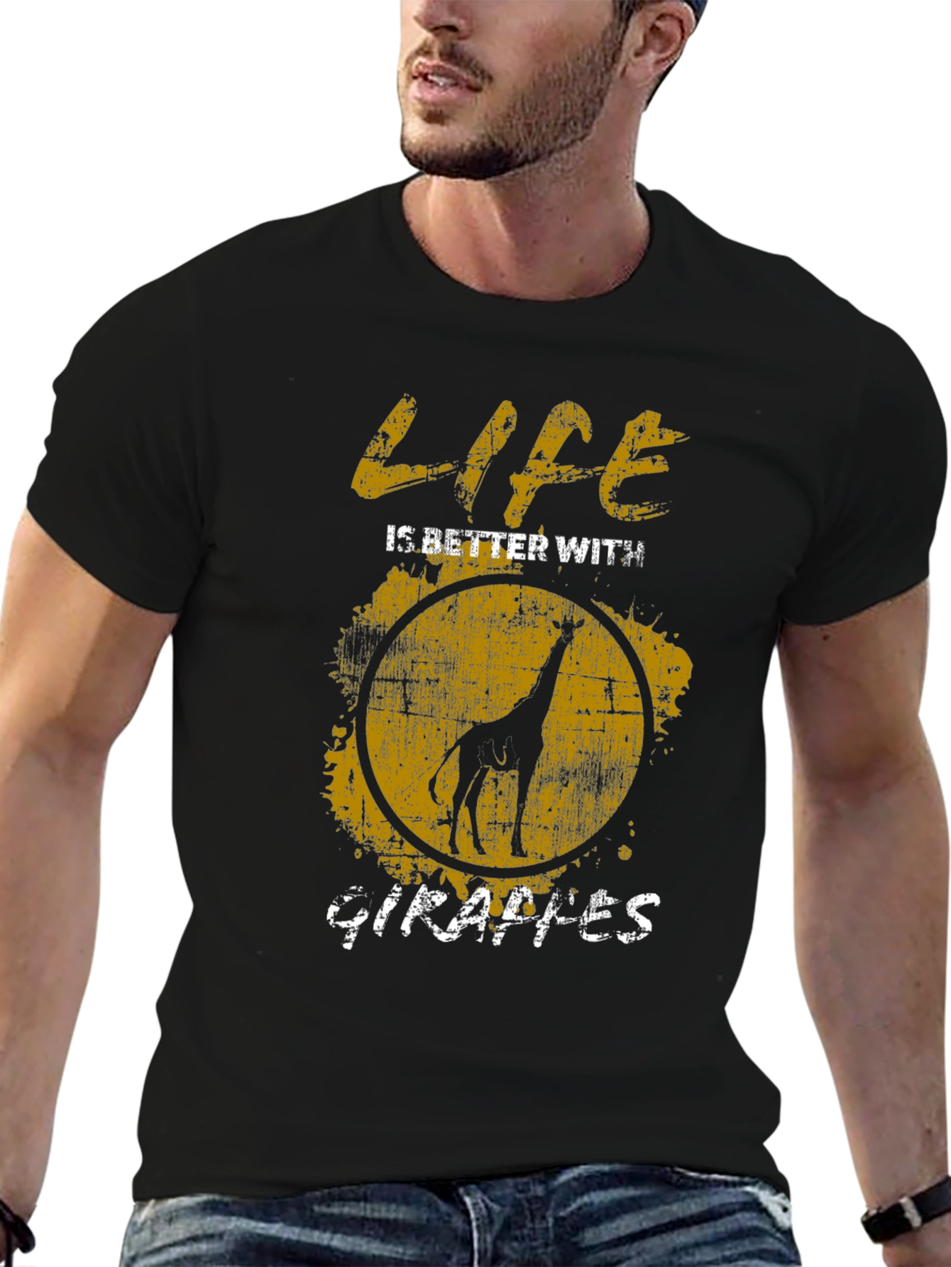 Black Life is Better with Giraffes T-Shirt view 6