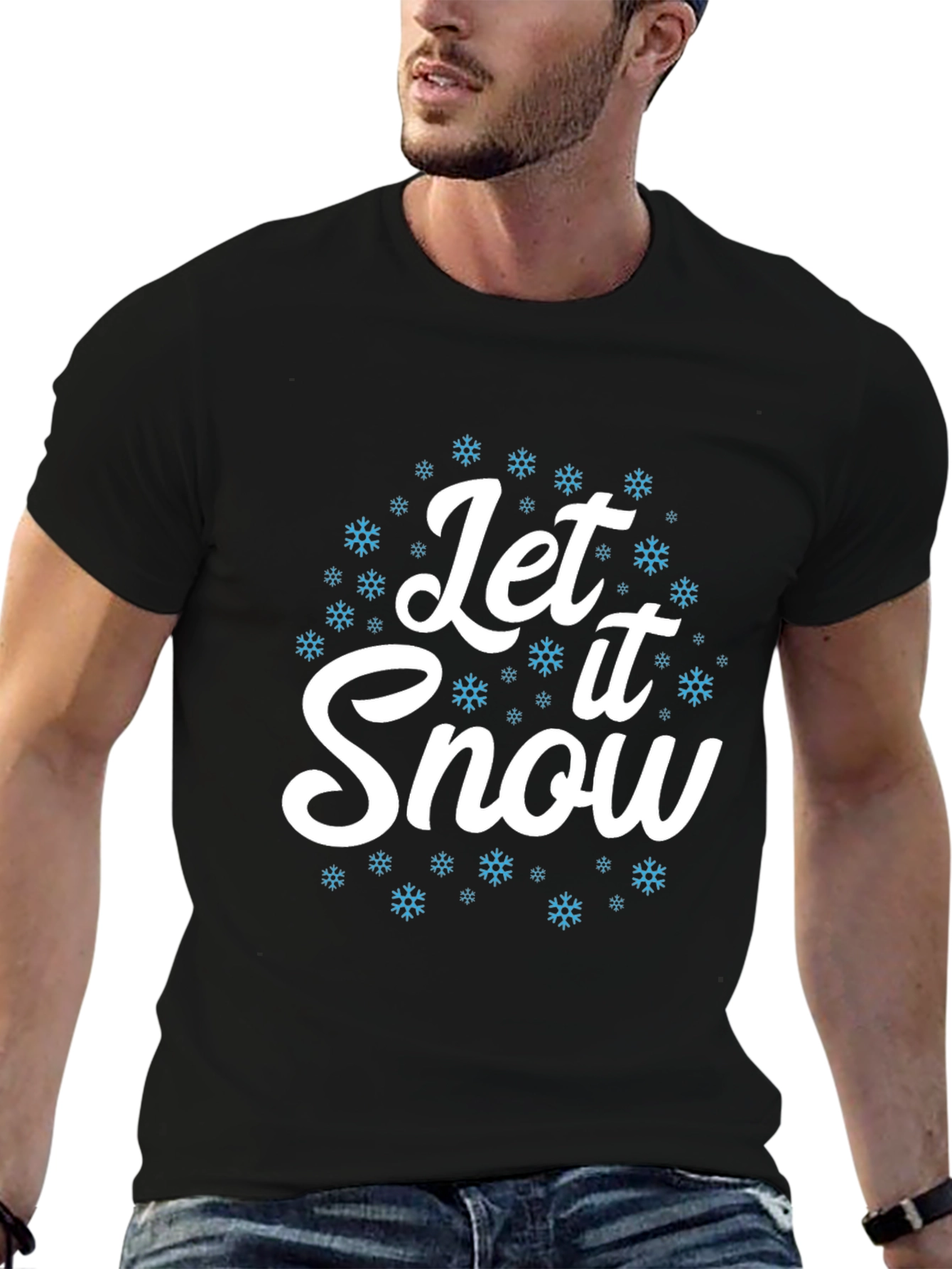 Black Let It Snow Graphic Tee - Holiday Season view 6