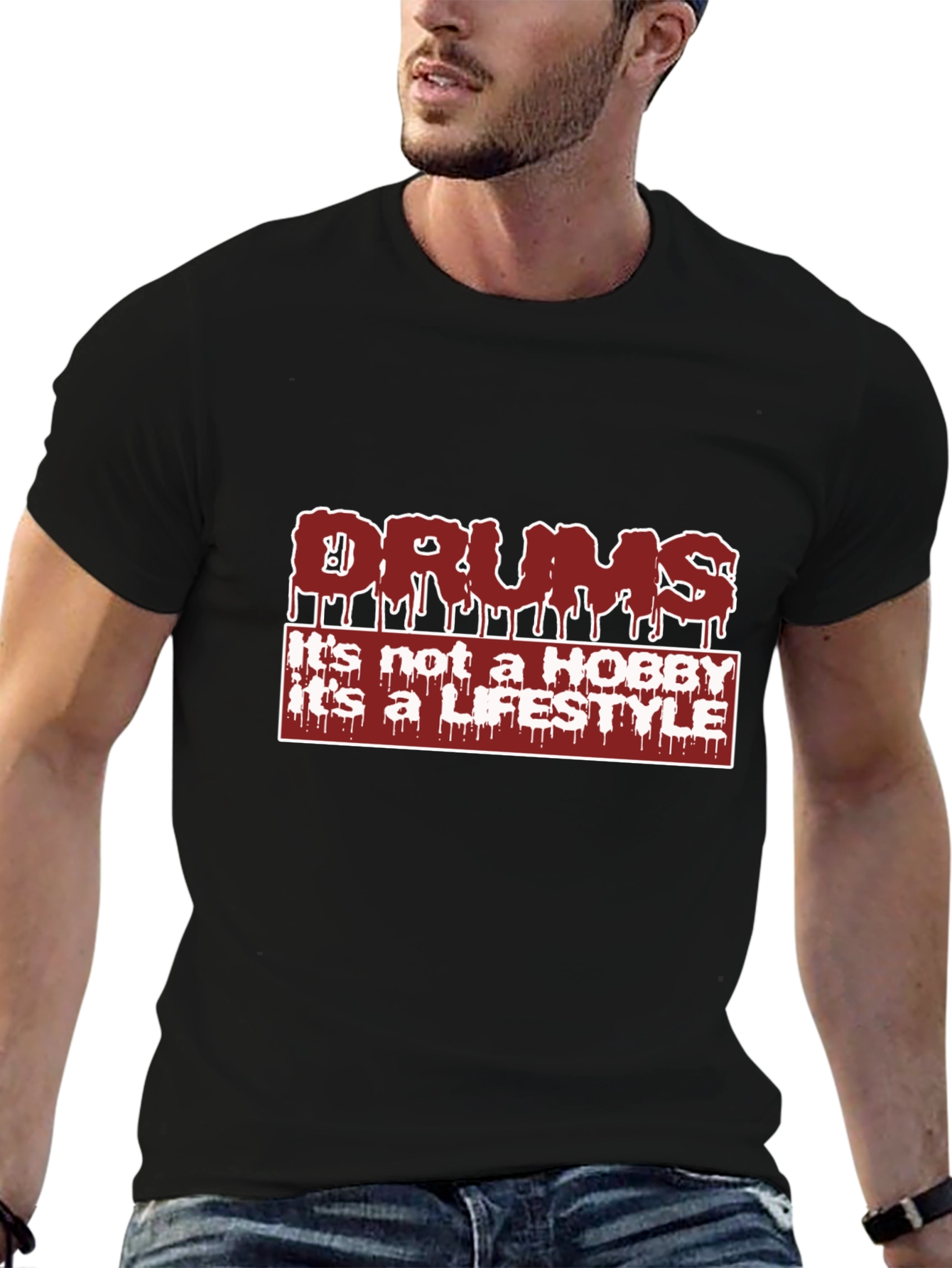 Black Drums Lifestyle Graphic Tee - Musician Apparel view 6