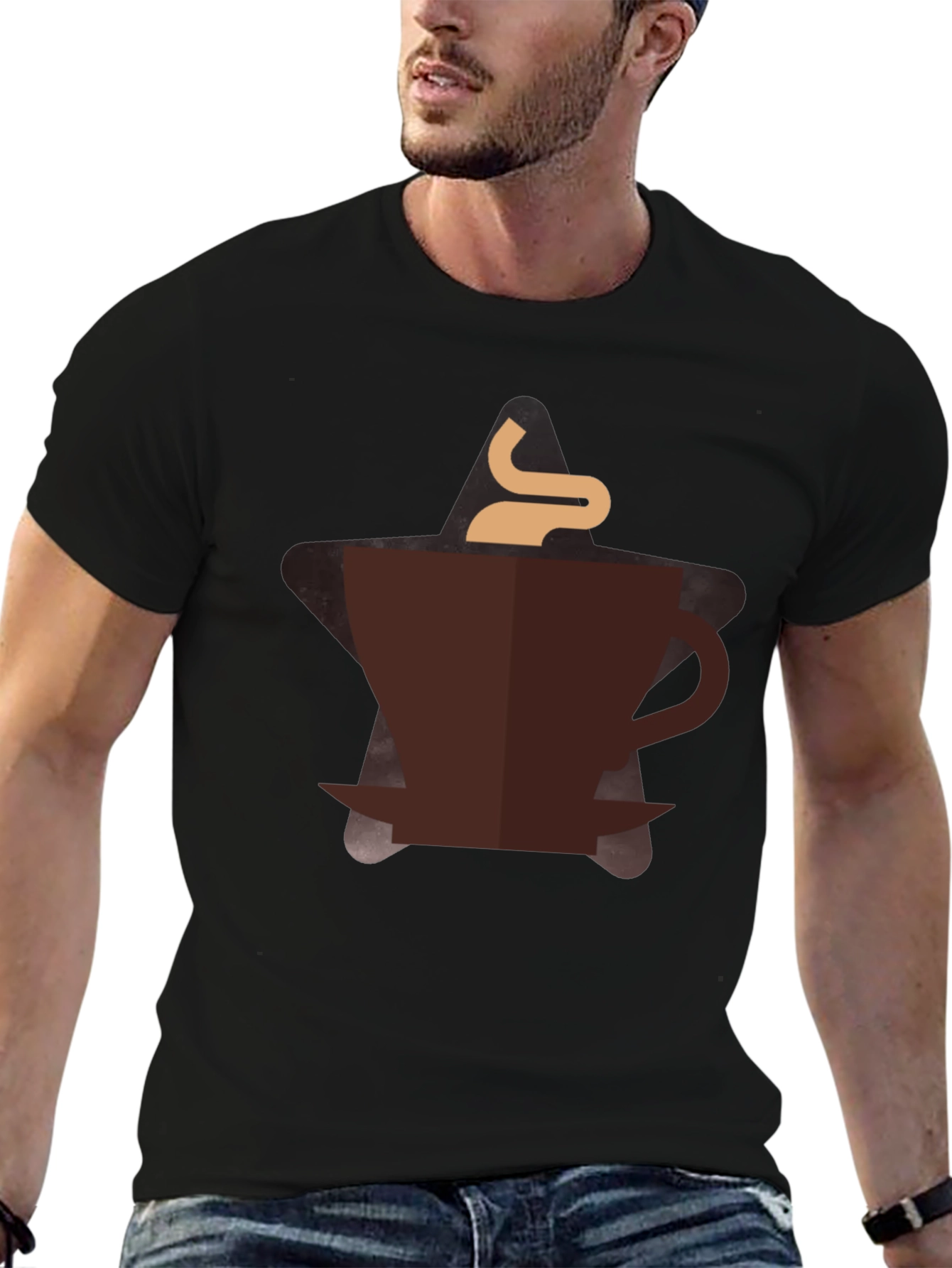 Black Coffee Lover Graphic Tee - Black Cotton Blend view 6