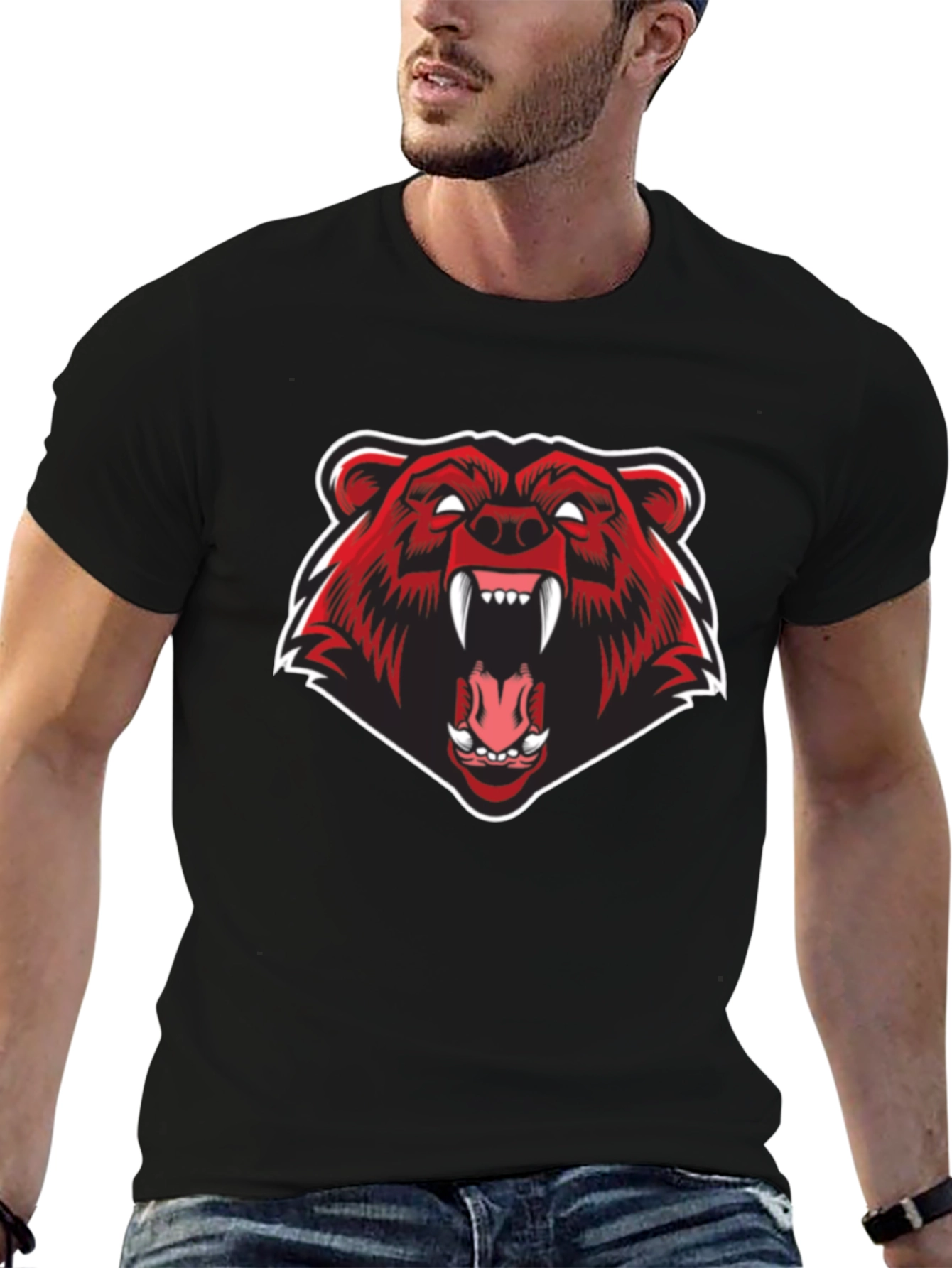 Black Bear Graphic Black T-Shirt view 6