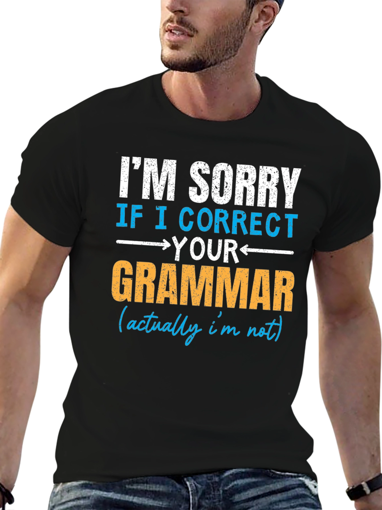 Black I Correct Your Grammar T-Shirt view 6