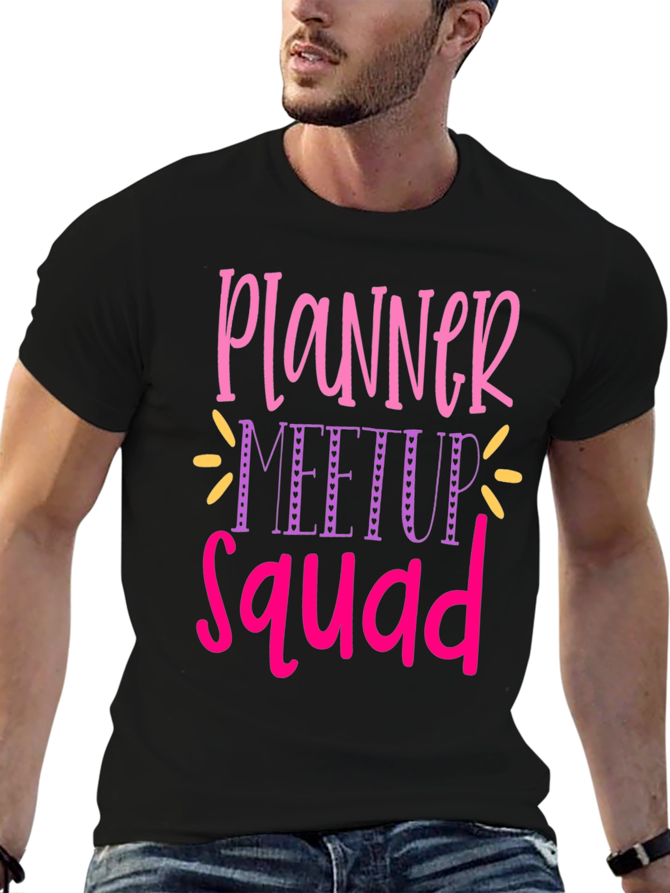 Black Planner Meetup Squad Graphic Tee view 6