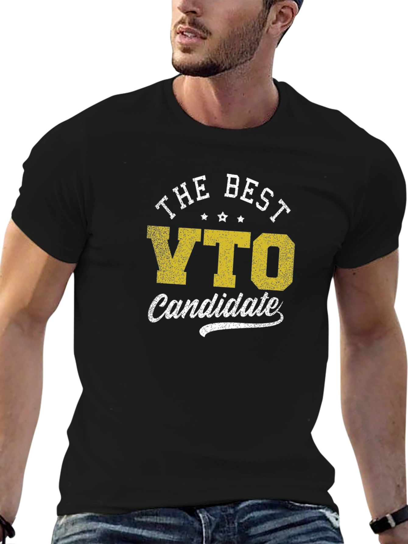 Black Best VTO Candidate Black Graphic Tee Shirt view 6