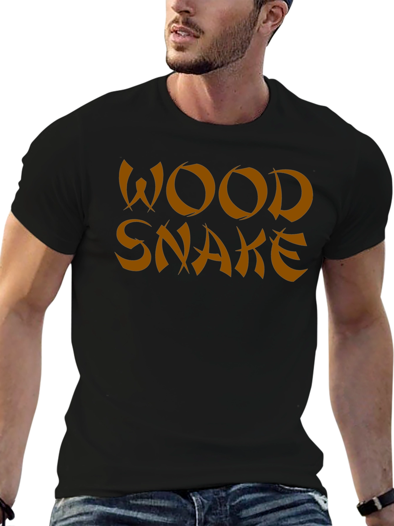 Black Wood Snake Graphic Tee - Soft Cotton Blend view 6