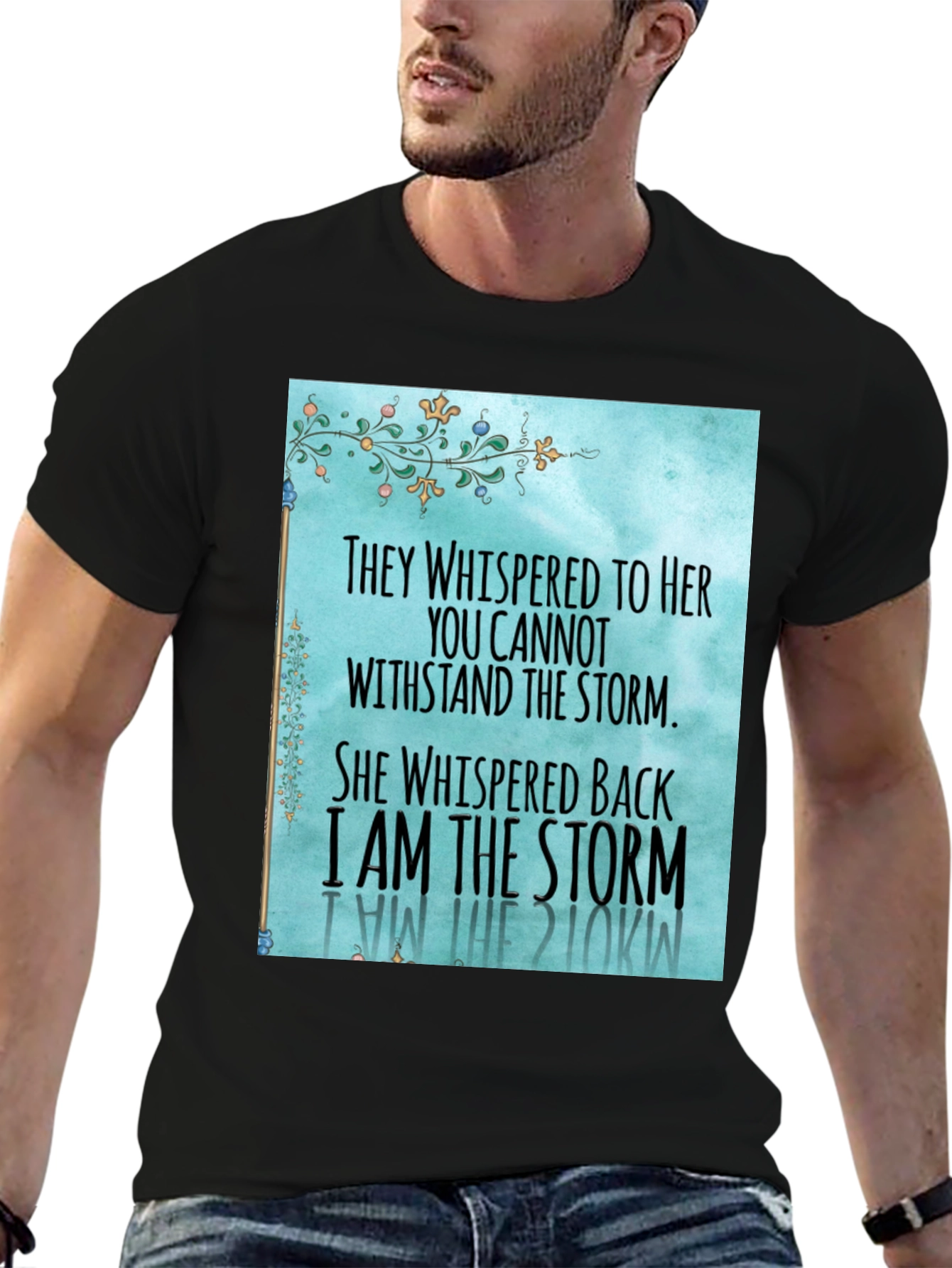 Black I Am the Storm Graphic T-Shirt view 6