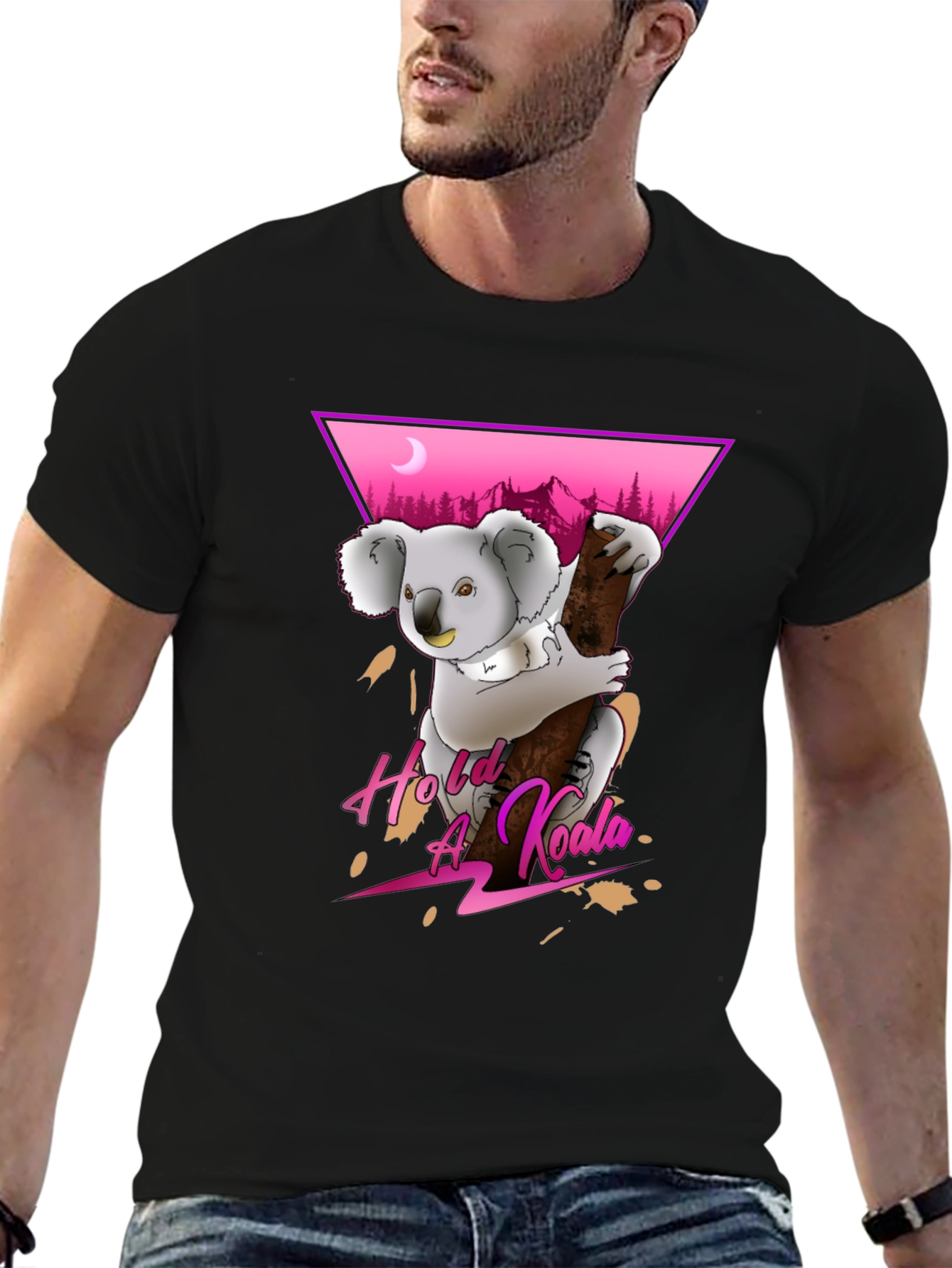 Black Hold A Koala T-Shirt view 6