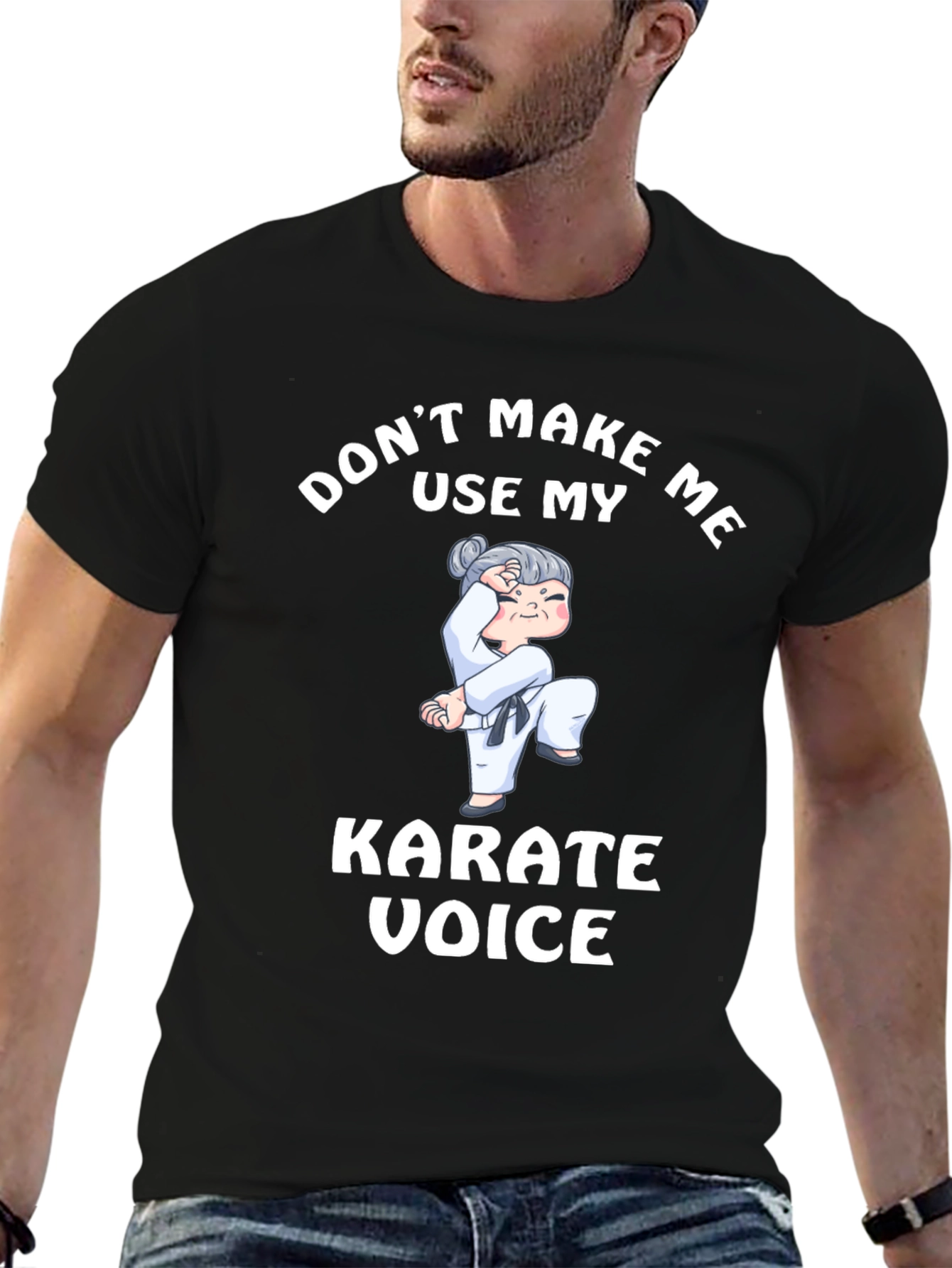 Black Don't Make Me Use My Karate Voice T-Shirt view 6