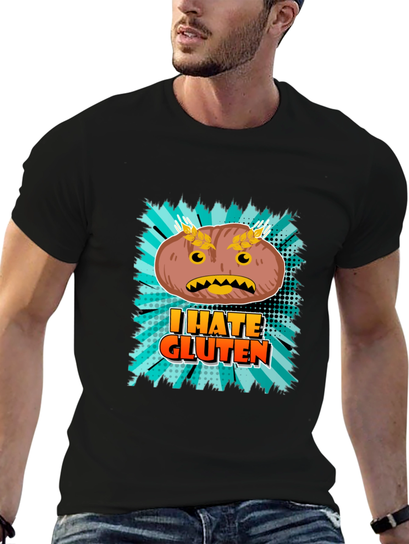 I Hate Gluten T-Shirt - Funny Food Allergy Tee - 6