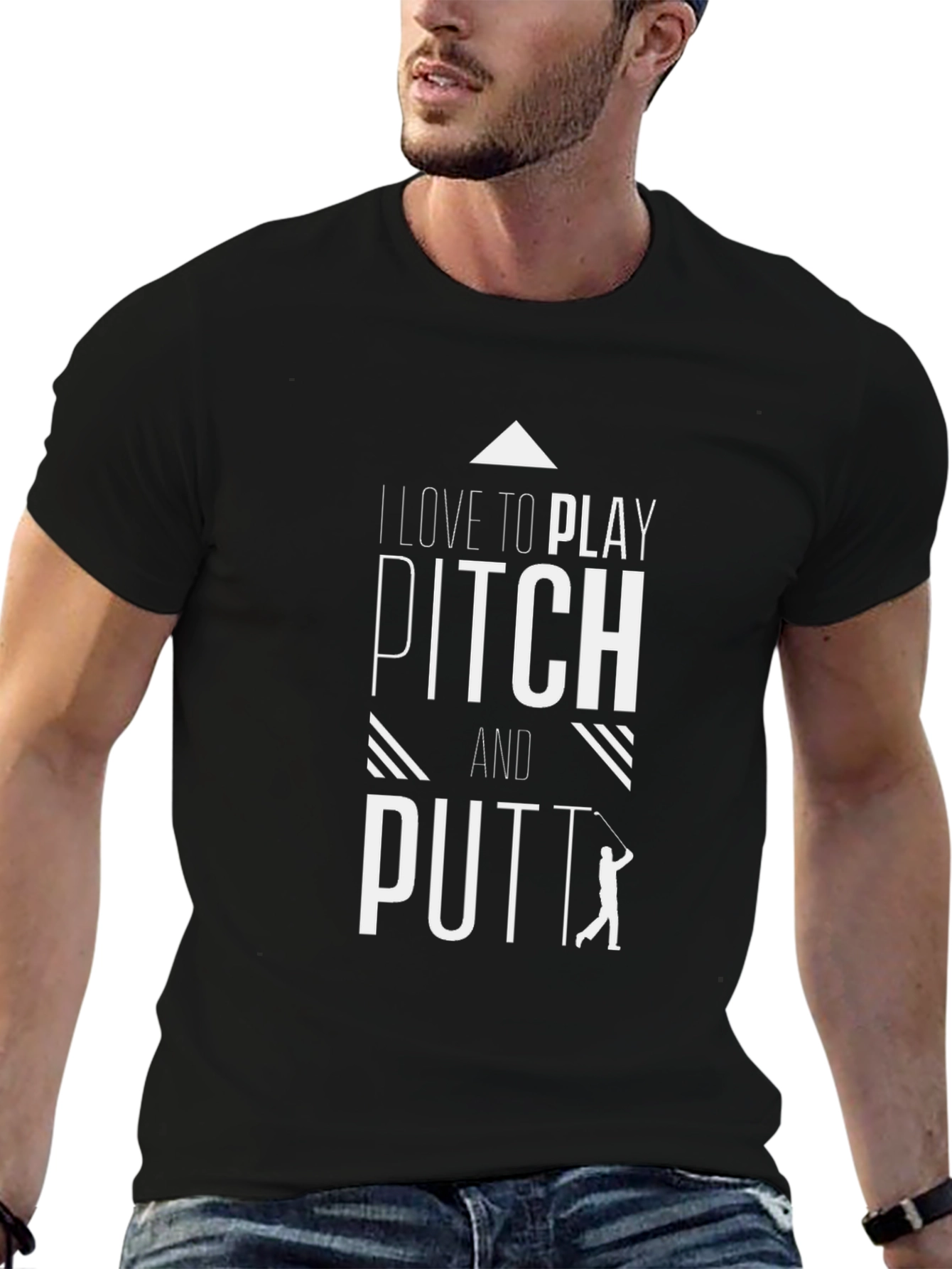 Black Pitch and Putt Golf T-Shirt view 6