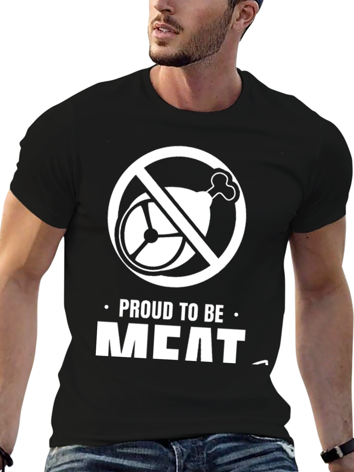 Black Proud to Be Meat T-Shirt view 6