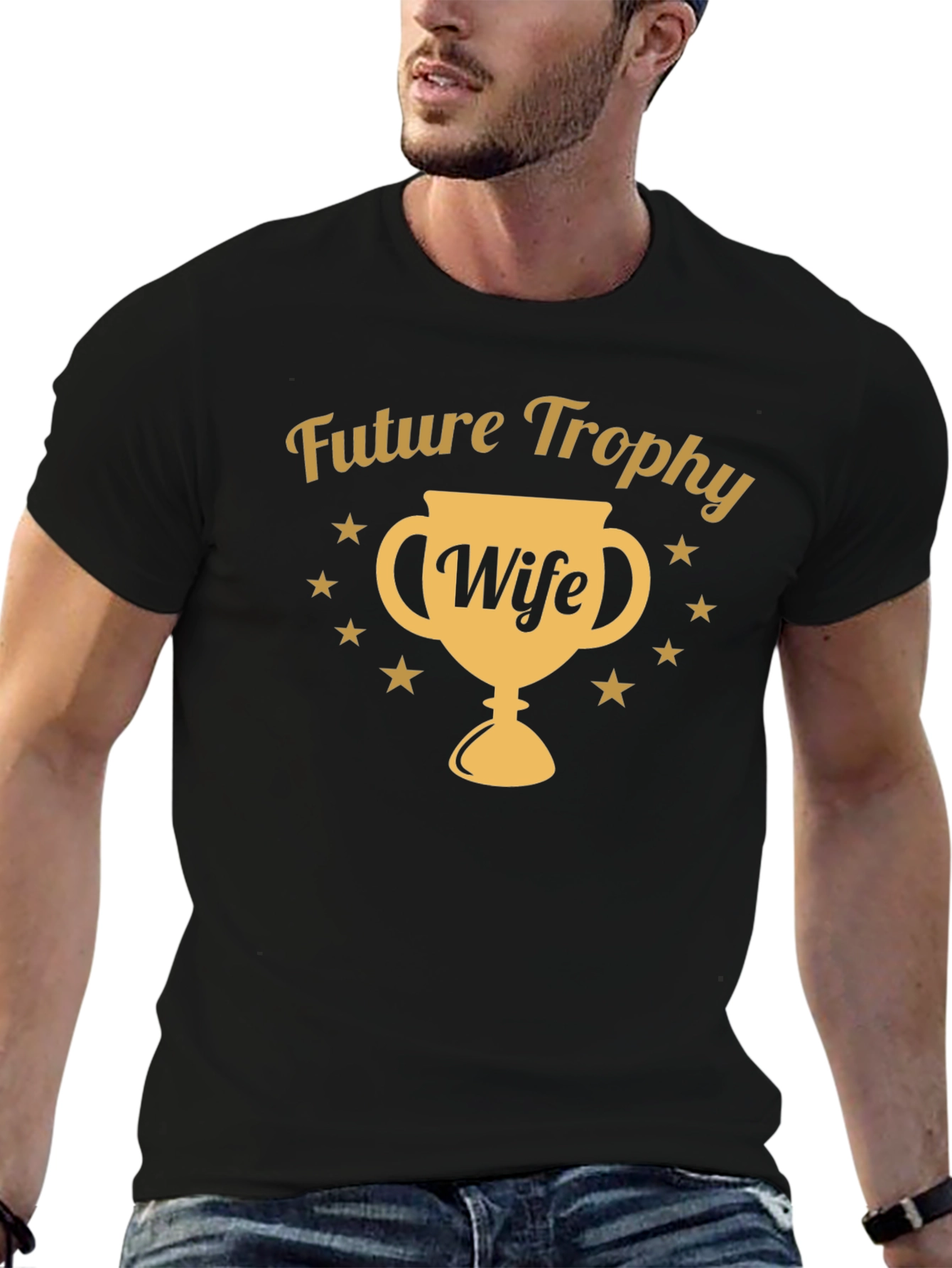 Black Future Trophy Wife T-Shirt - Novelty Graphic Tee view 6