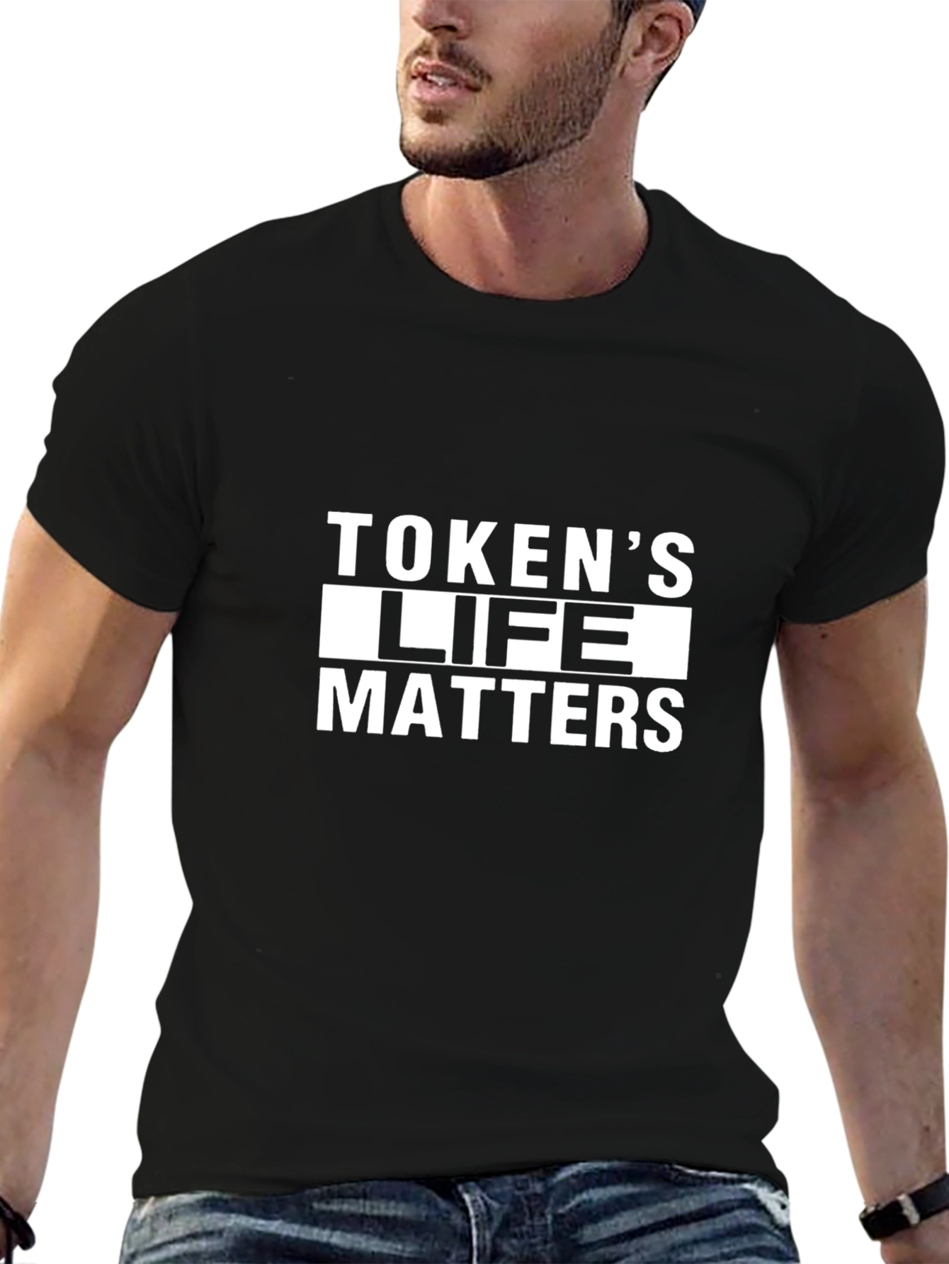 Black Token's Life Matters Black Graphic Tee view 6