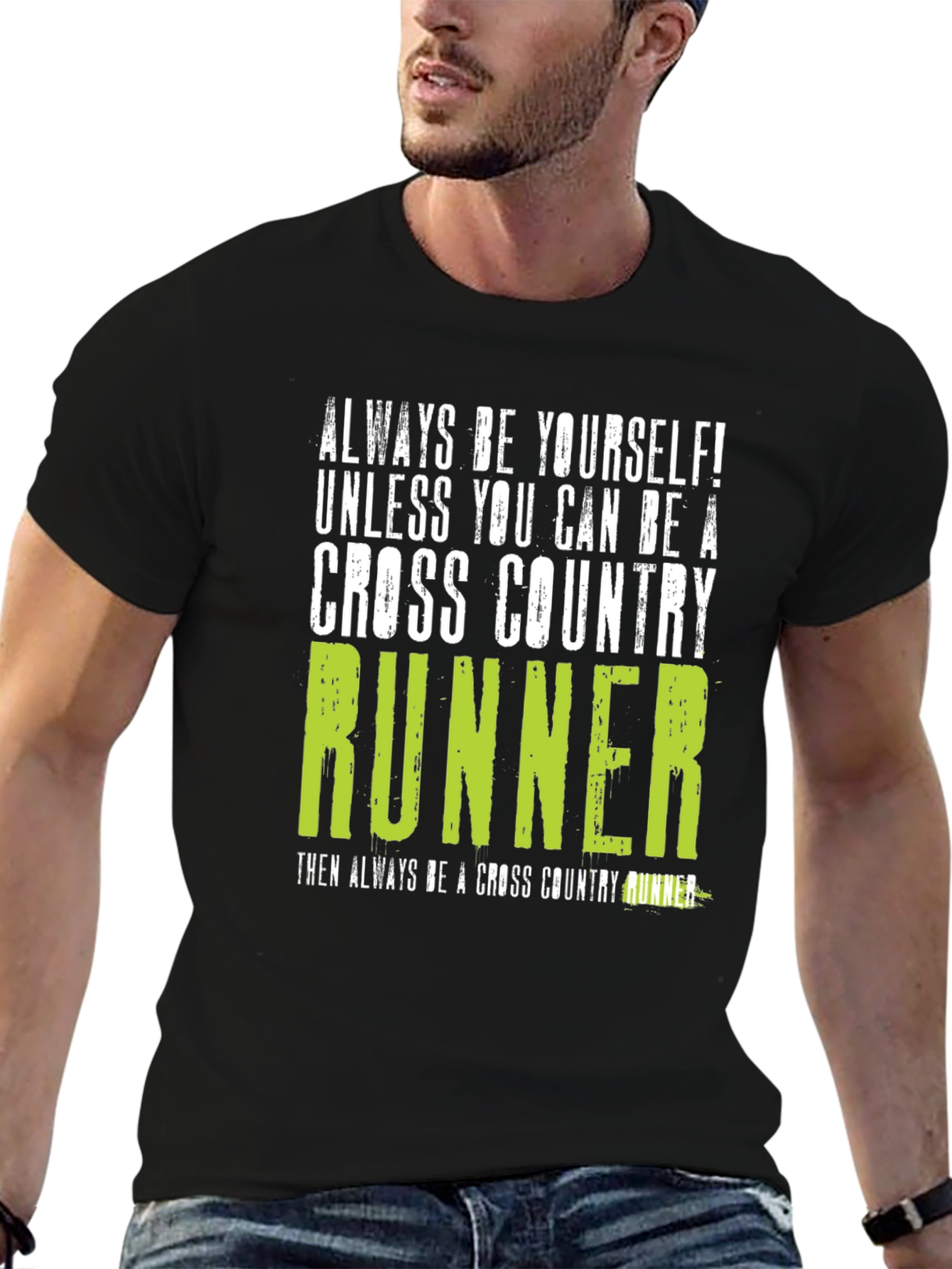 Black Cross Country Runner Graphic T-Shirt view 6