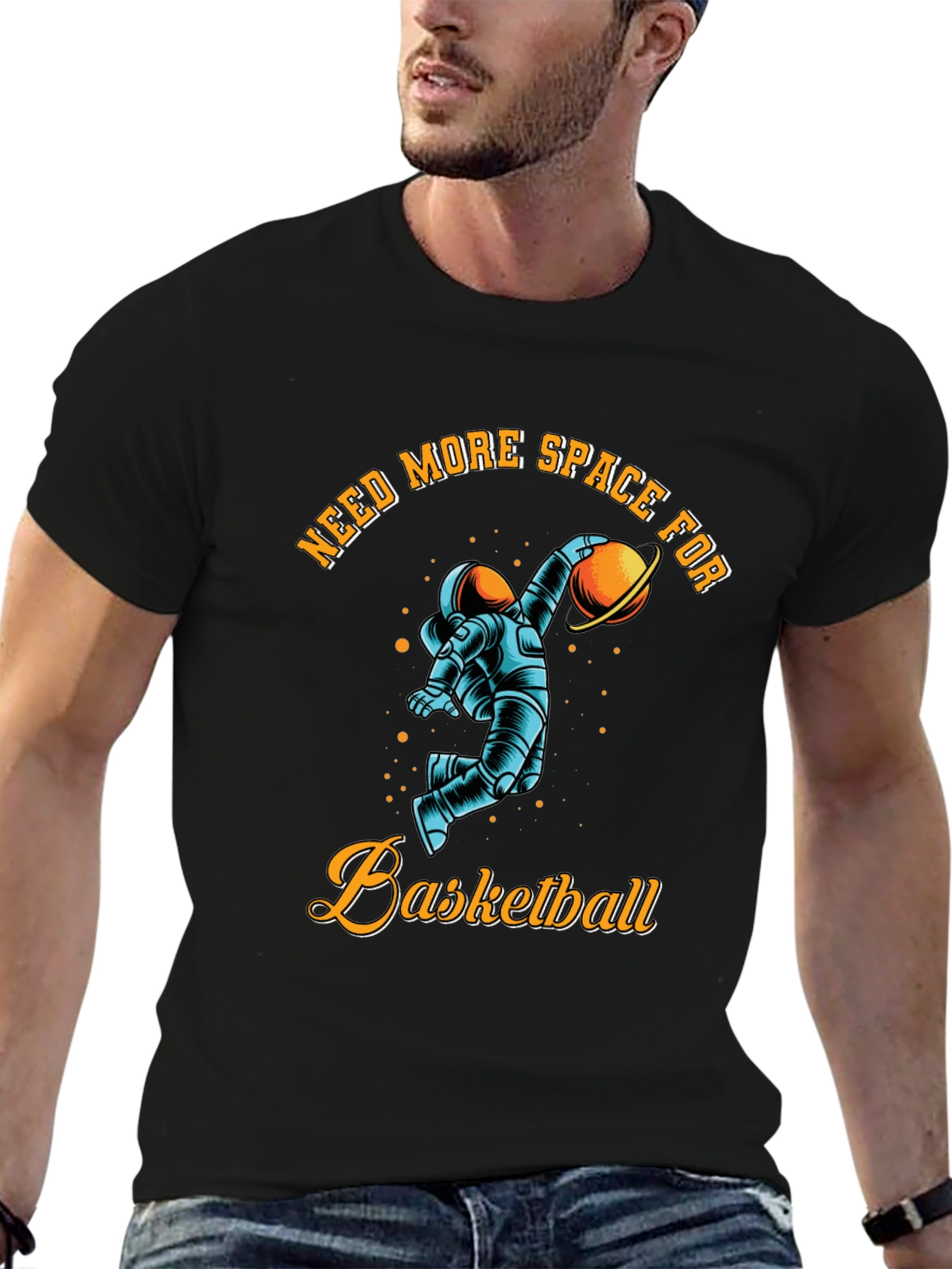 Black Need More Space for Basketball T-Shirt view 6