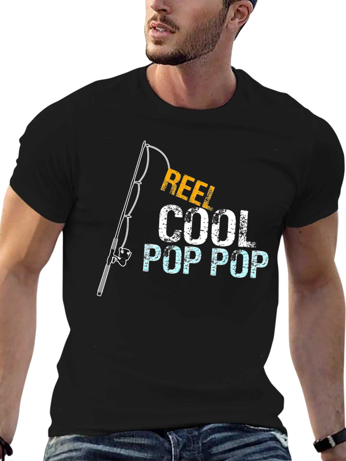 Black Reel Cool Pop Pop Black Graphic T-Shirt view 6