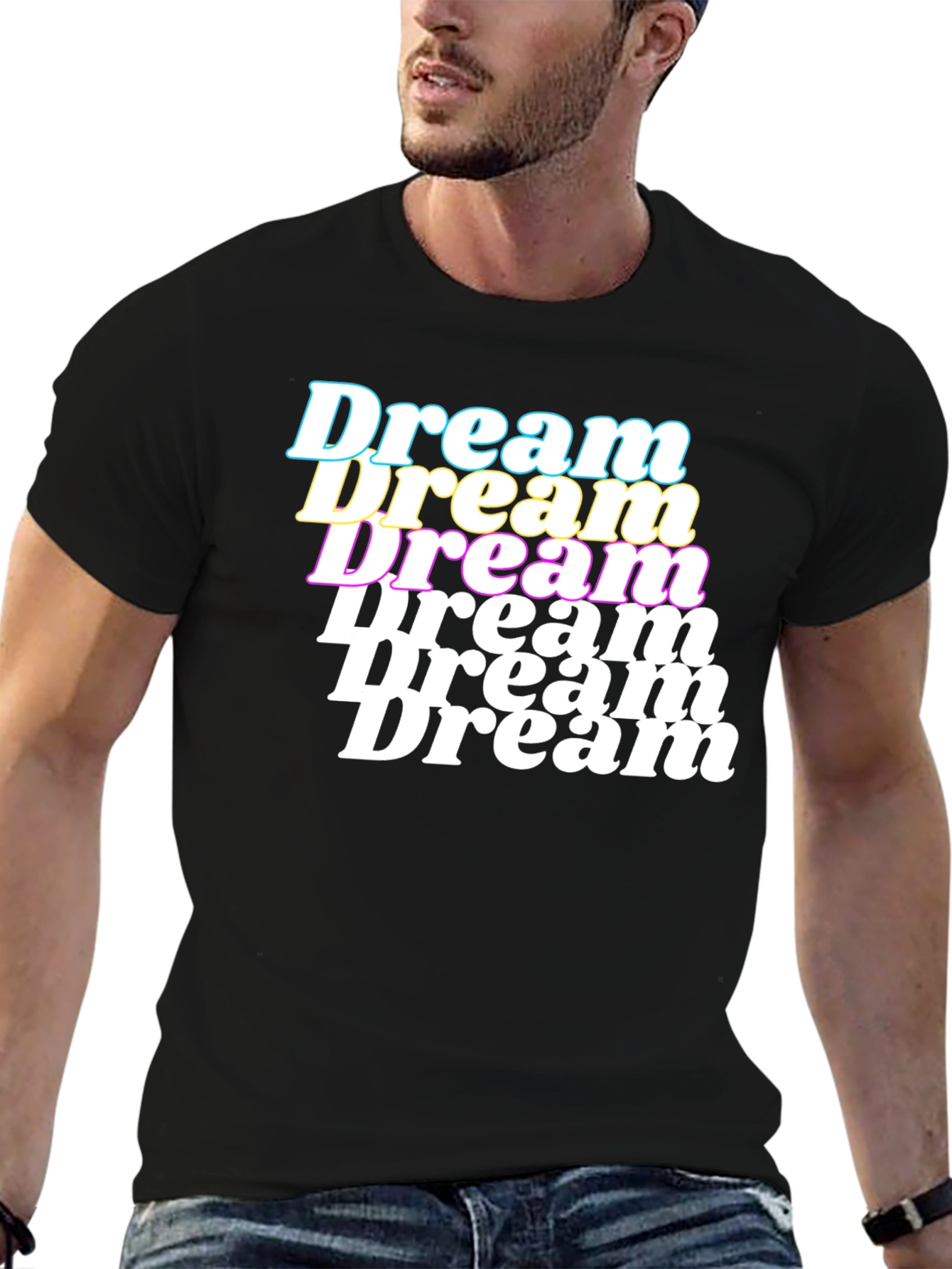 Black Dream Stacked Graphic T-Shirt - Black view 6