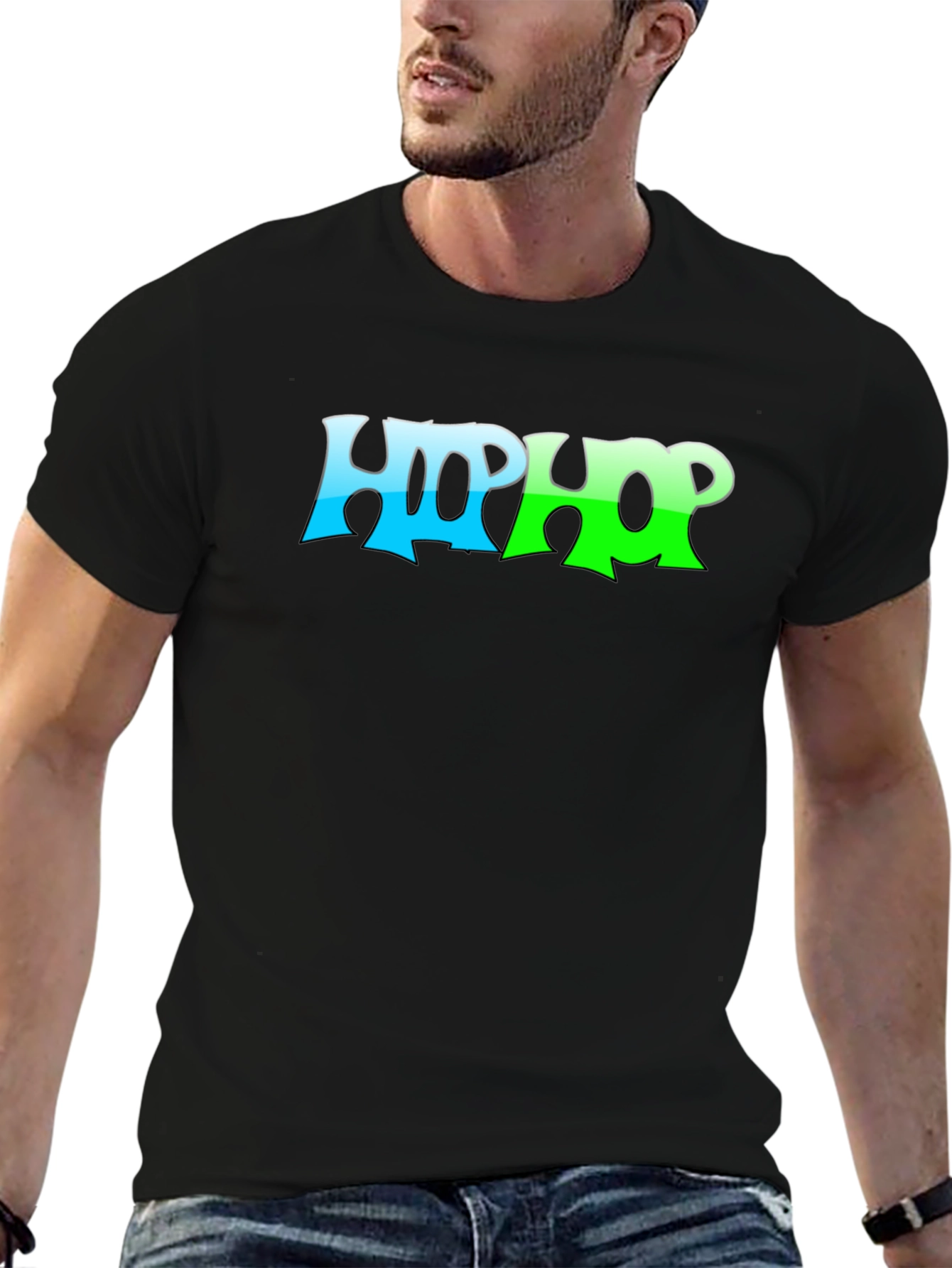 Black Hip Hop Graphic Tee - Cool Casual Style view 6