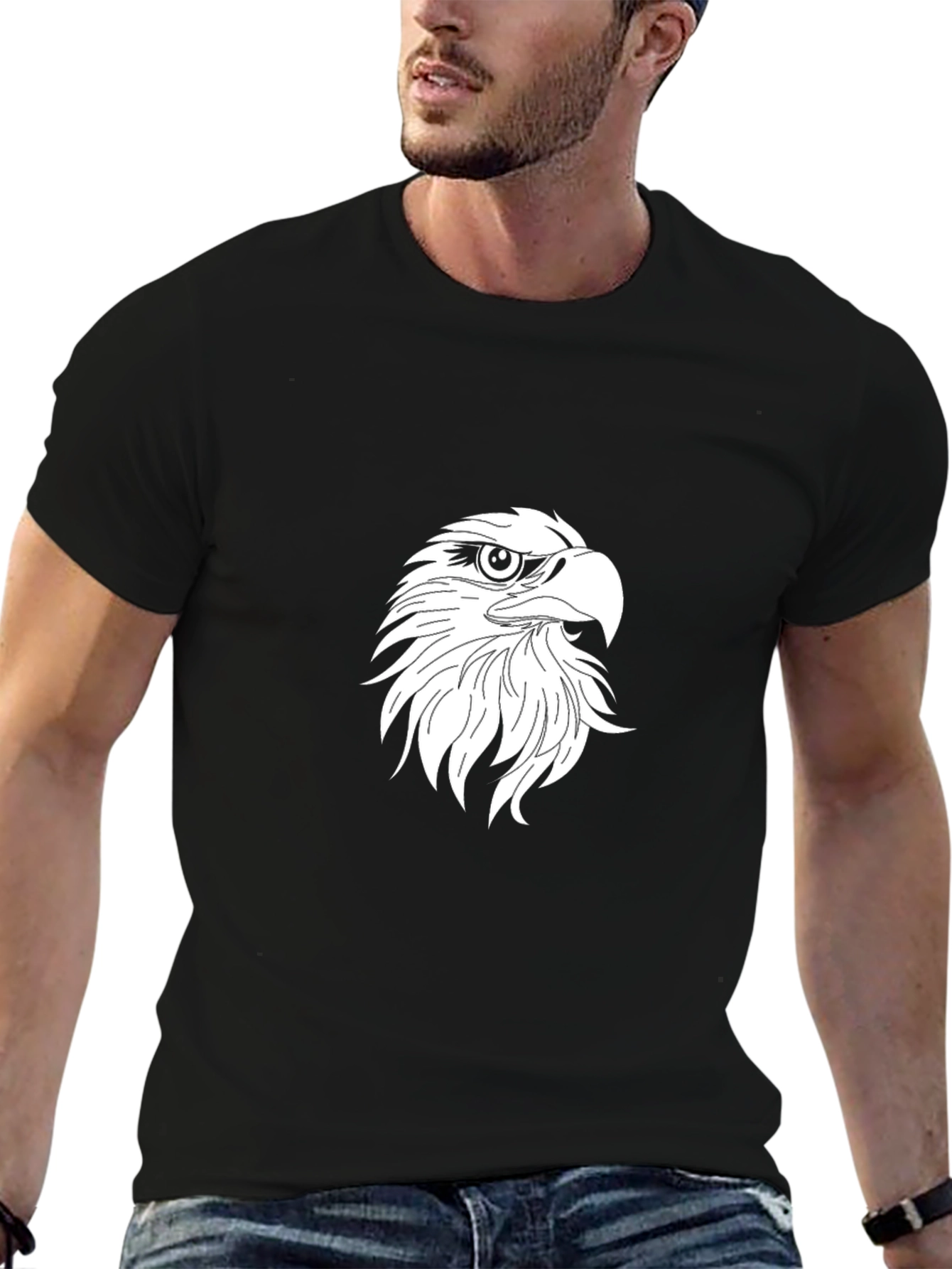 Black Men's Black Eagle Graphic T-Shirt view 6