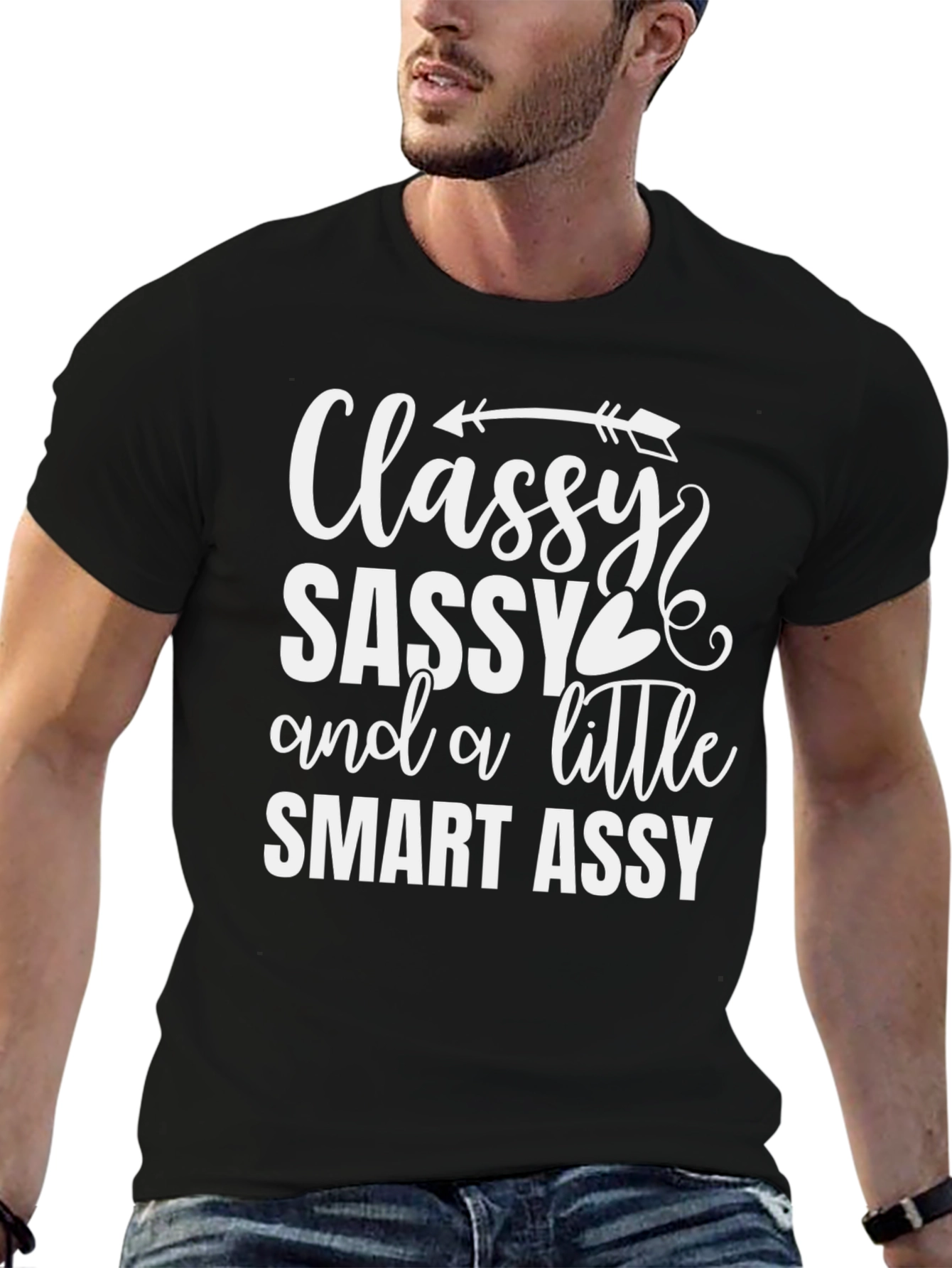 Black Classy Sassy Smart Assy Black Graphic Tee view 6