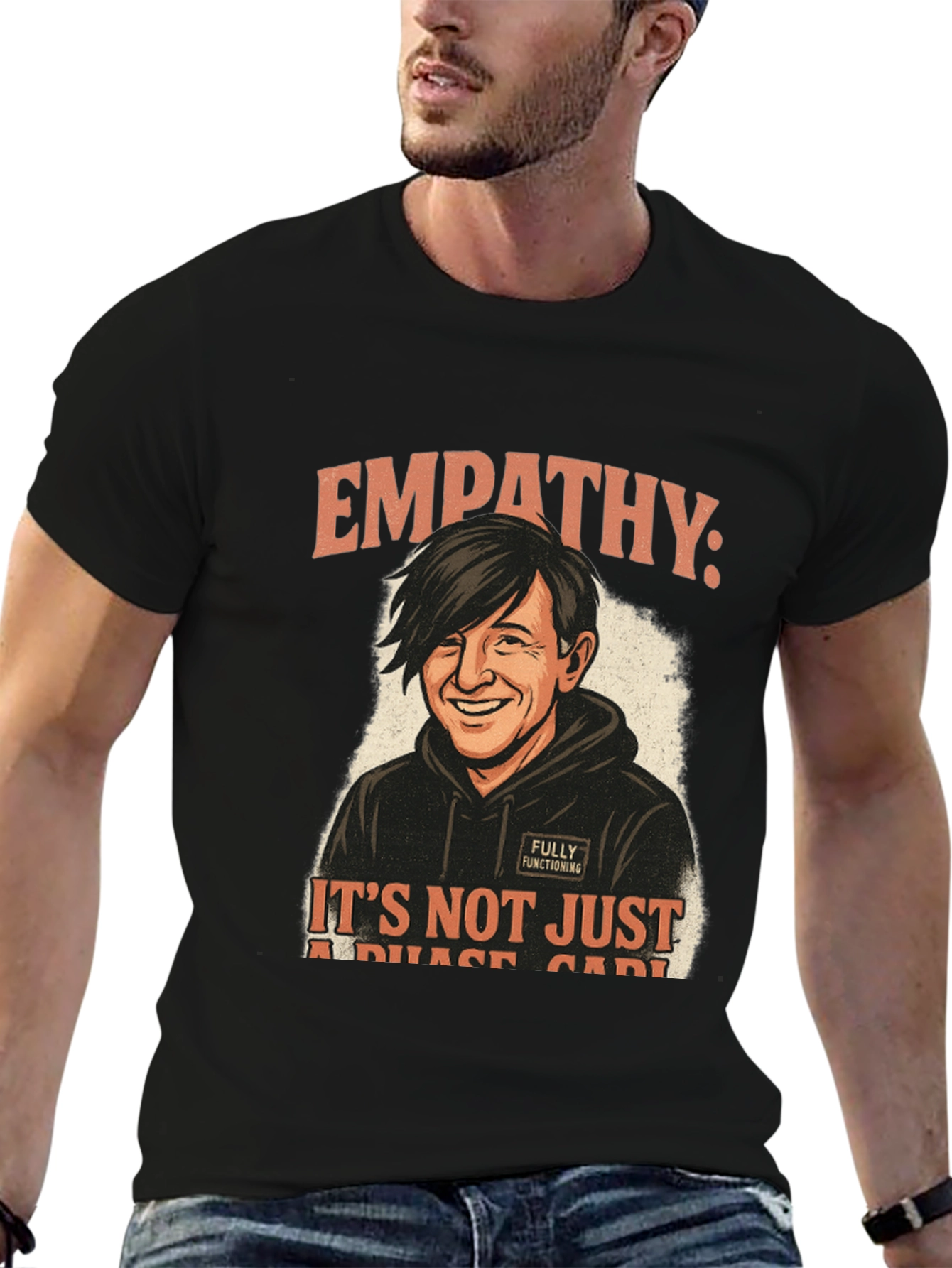 Black Empathy Not a Phase Black Graphic Tee view 6