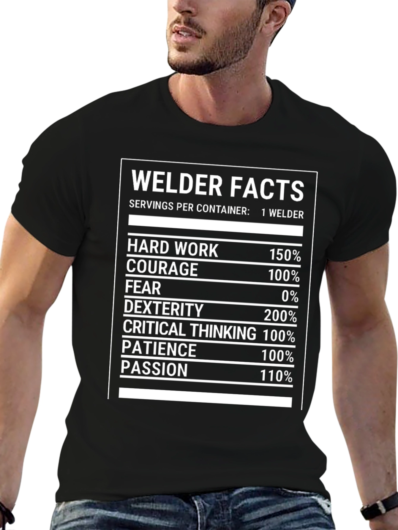 Black Welder Facts Graphic Tee - Black view 6