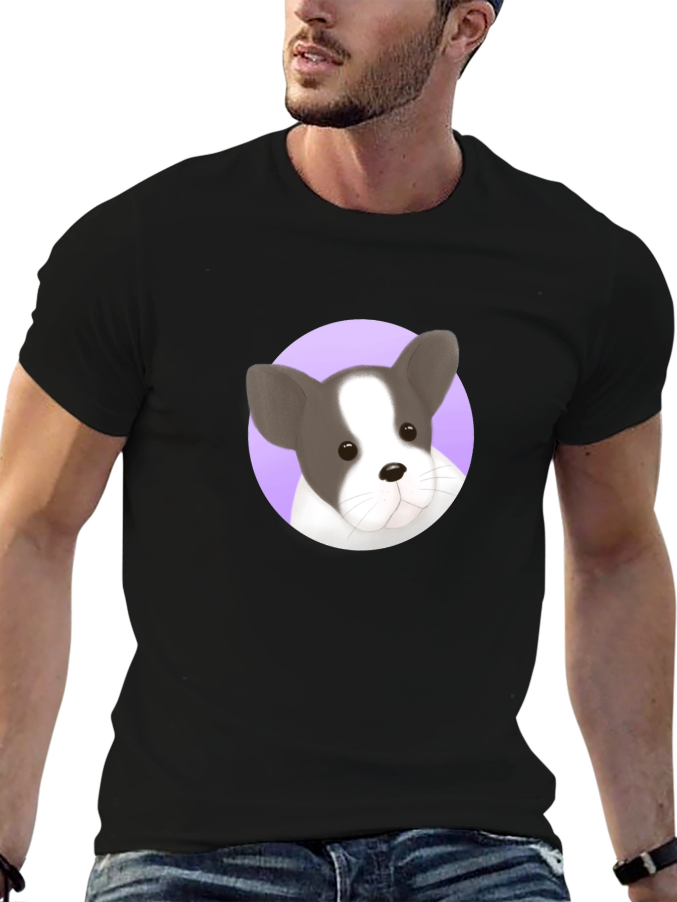 Black Dog Graphic Tee - French Bulldog Design view 6