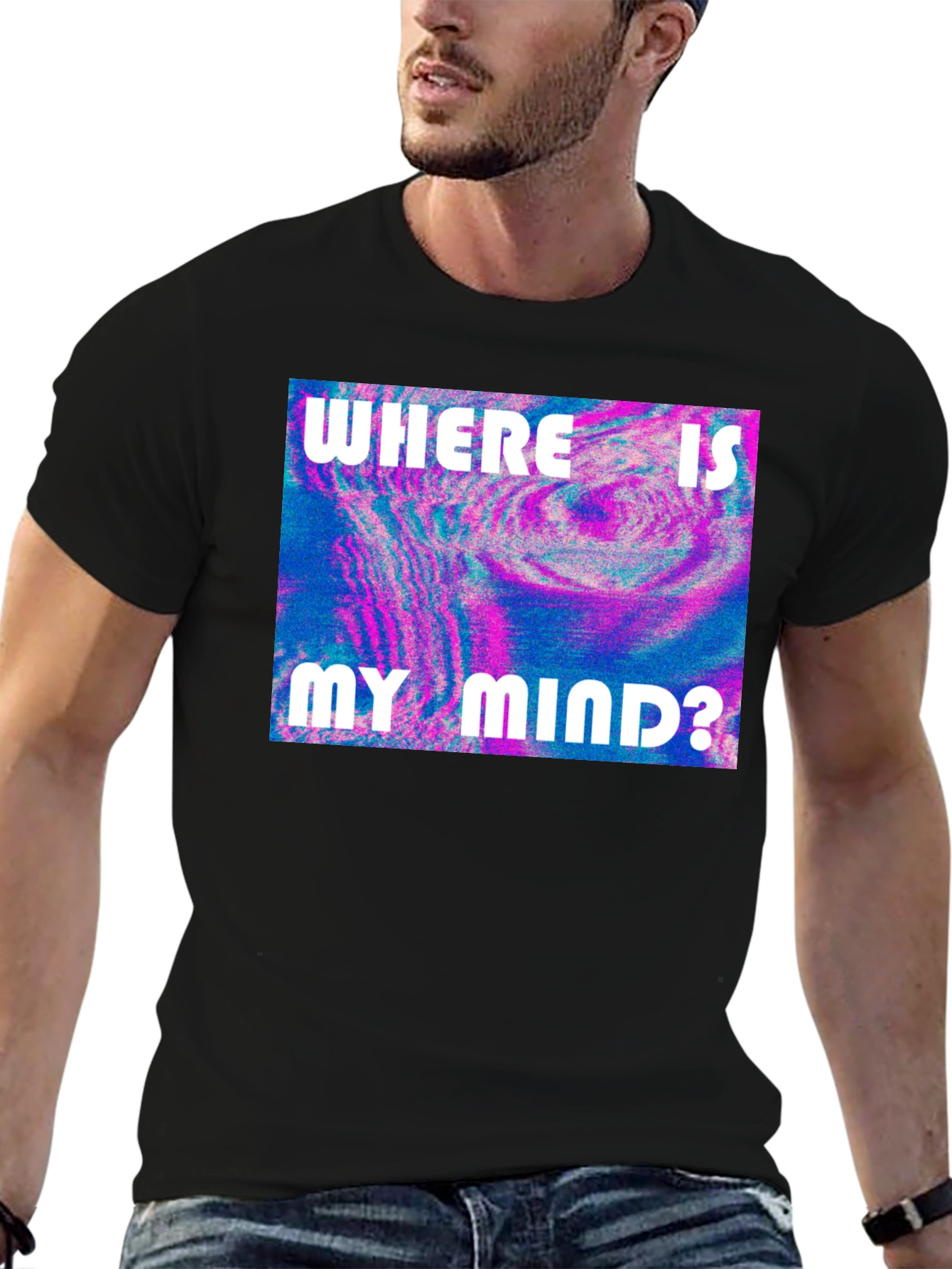 Black Mind-Bending Graphic Tee: Where Is My Mind? Shirt view 6