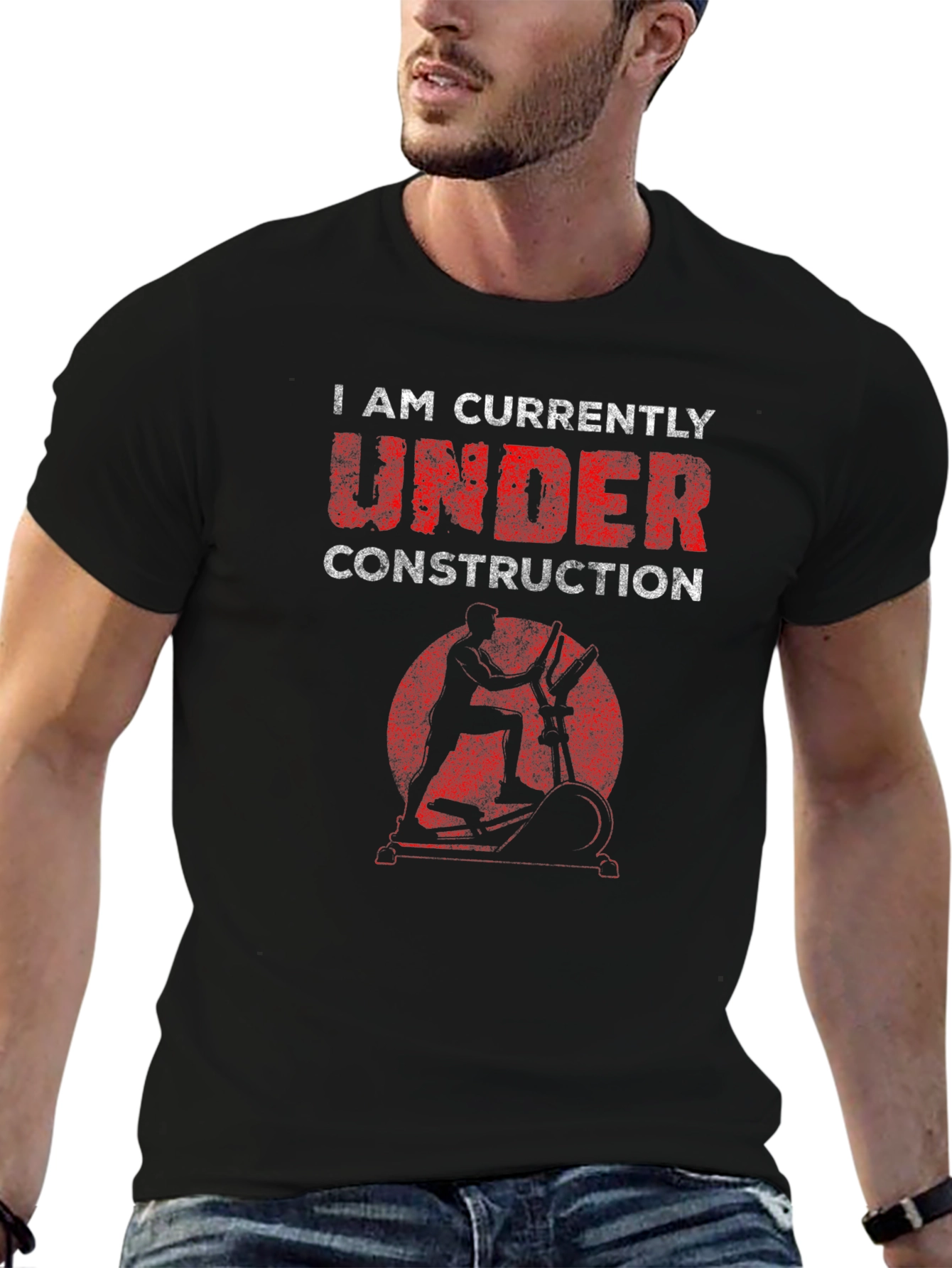 Black Under Construction Workout T-Shirt view 6