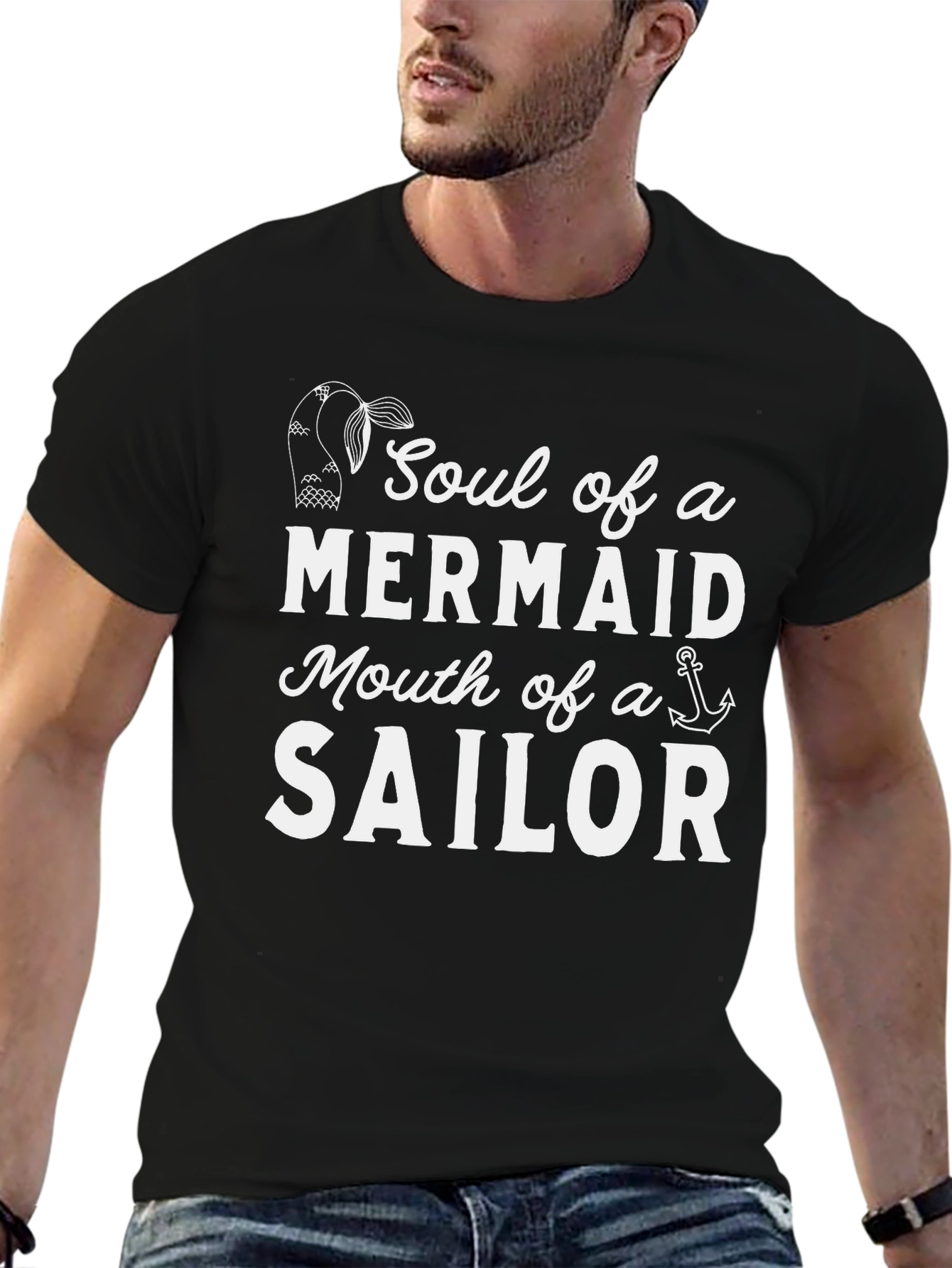 Black Soul of a Mermaid Mouth of a Sailor Graphic Tee view 6