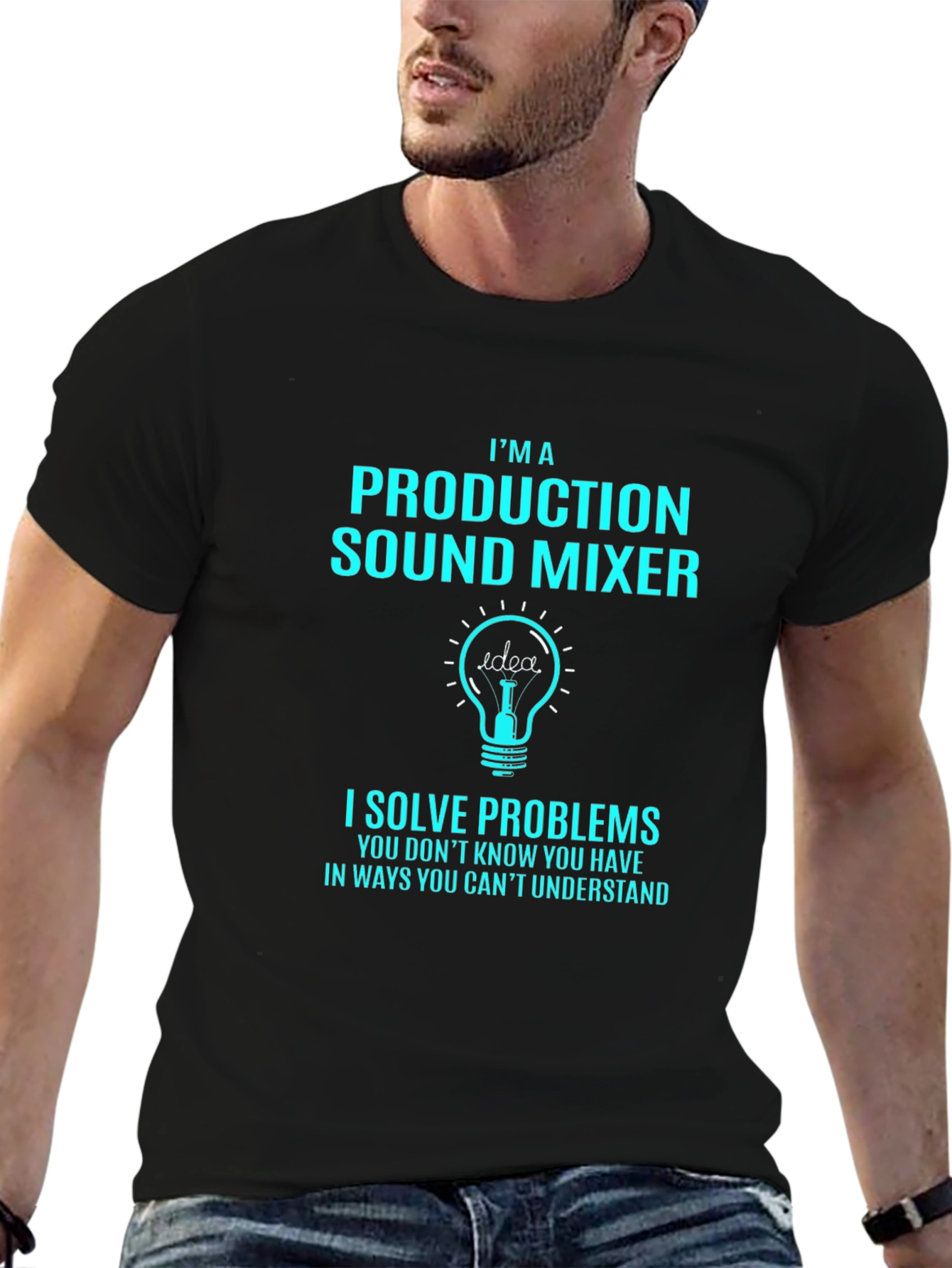 Black Production Sound Mixer Graphic Tee Shirt view 6