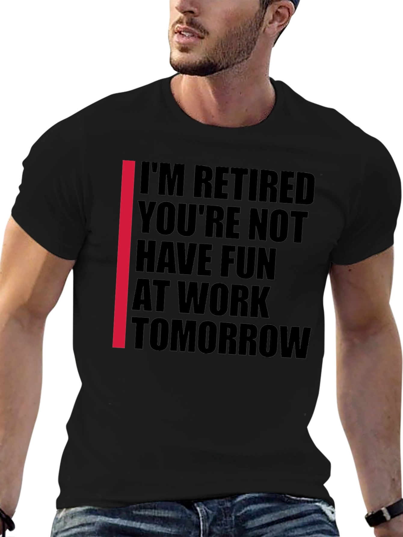 Black I'm Retired T-Shirt view 6