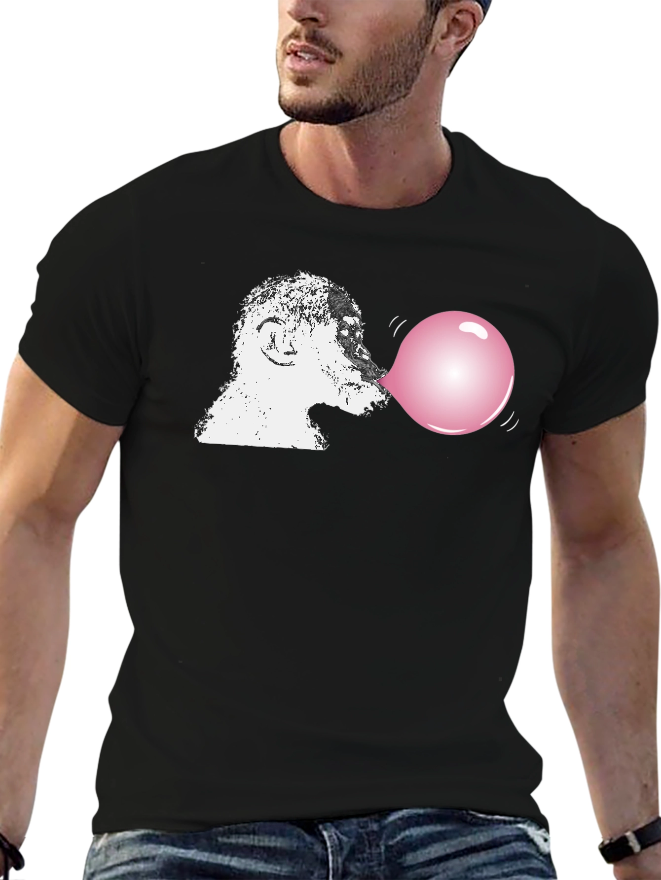 Black Monkey Blowing Bubblegum T-Shirt view 6