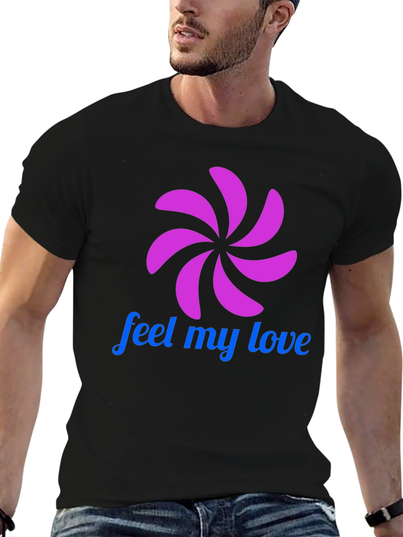 Black Feel My Love Graphic T-Shirt - Black view 6