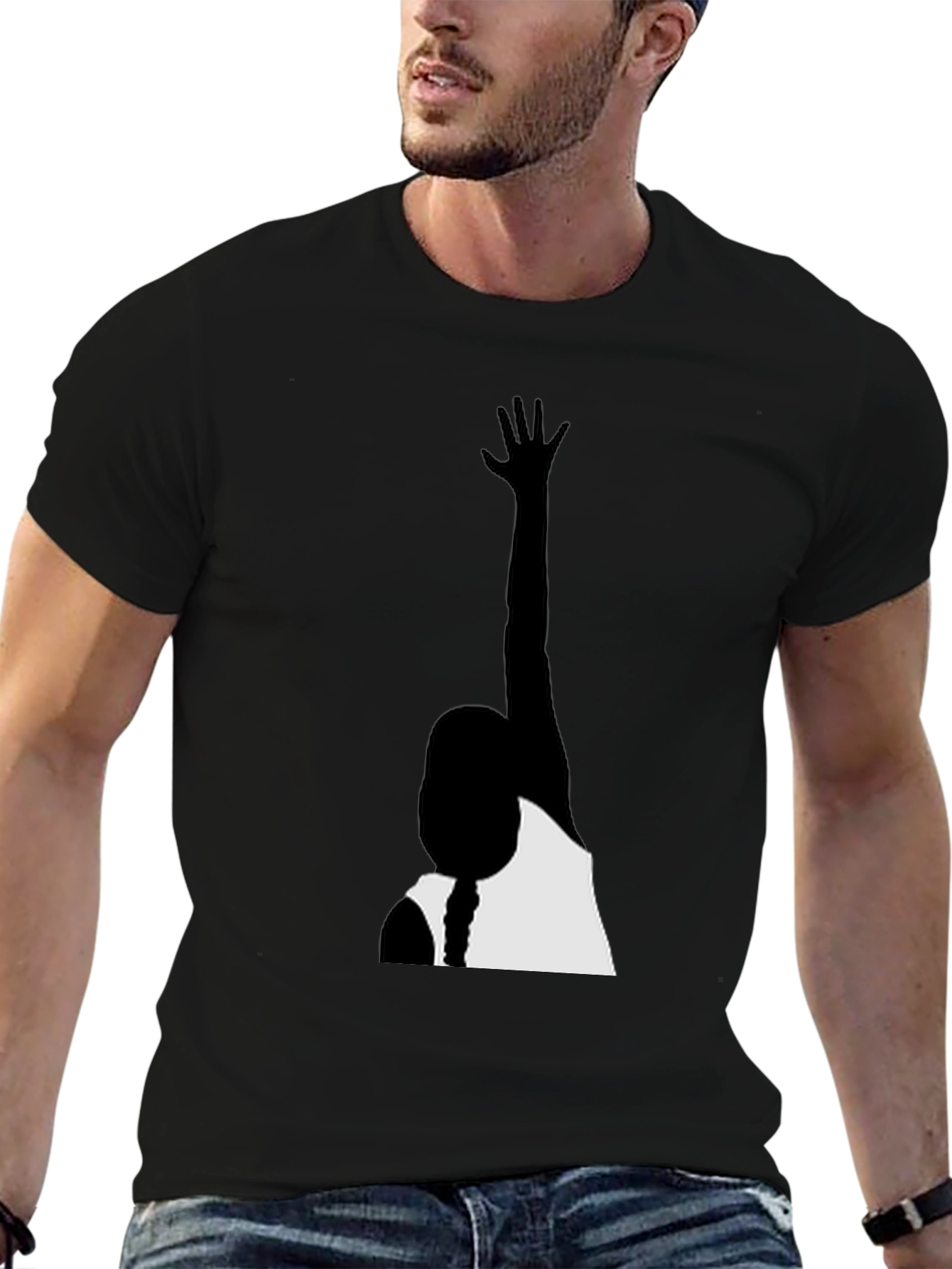 Black Silhouette Graphic Tee - Black Casual Shirt view 6