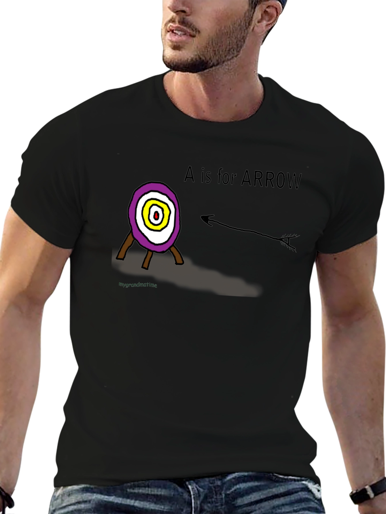 Black A is for Arrow T-shirt view 6