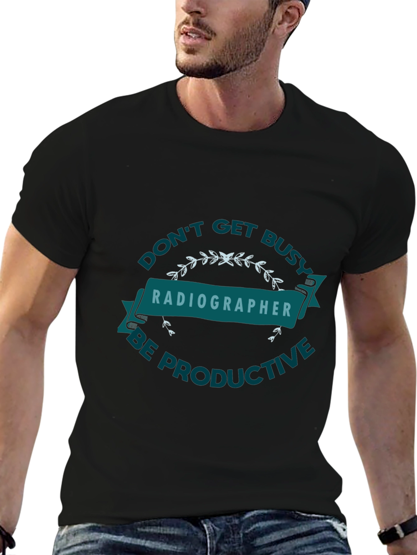 Black Radiographer Tee - Don't Get Busy, Be Productive view 6