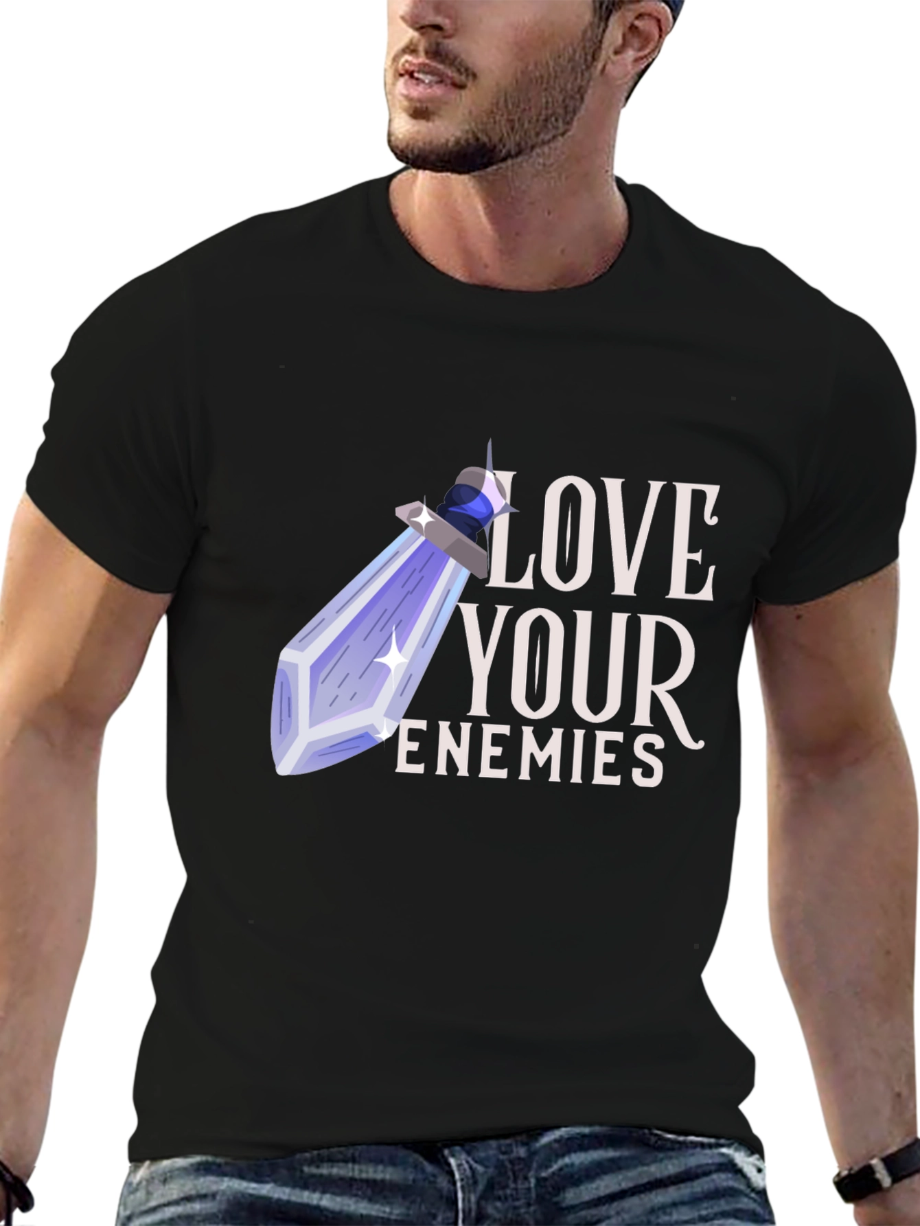 Black Love Your Enemies Potion Graphic Tee view 6