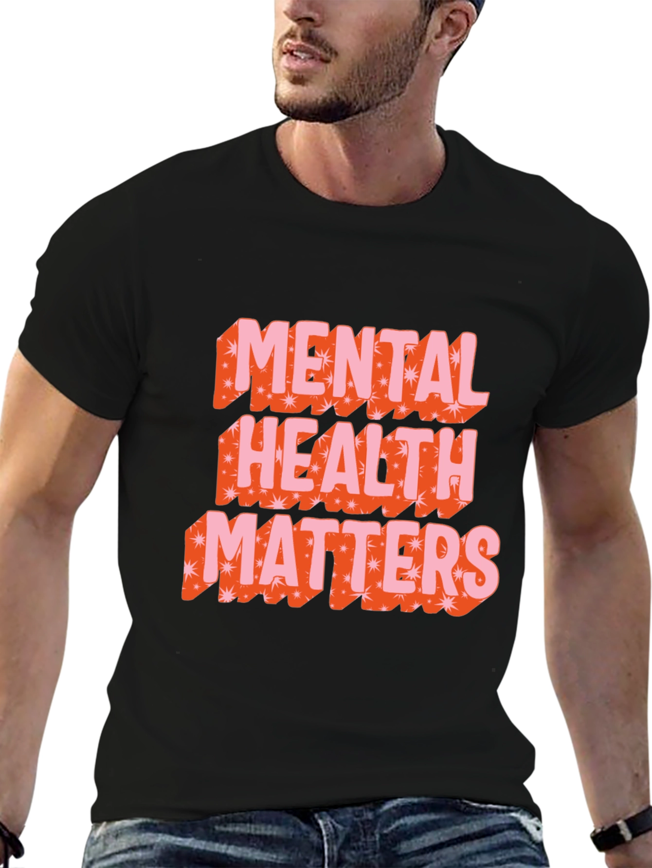 Black Mental Health Matters Graphic Tee - Black view 6
