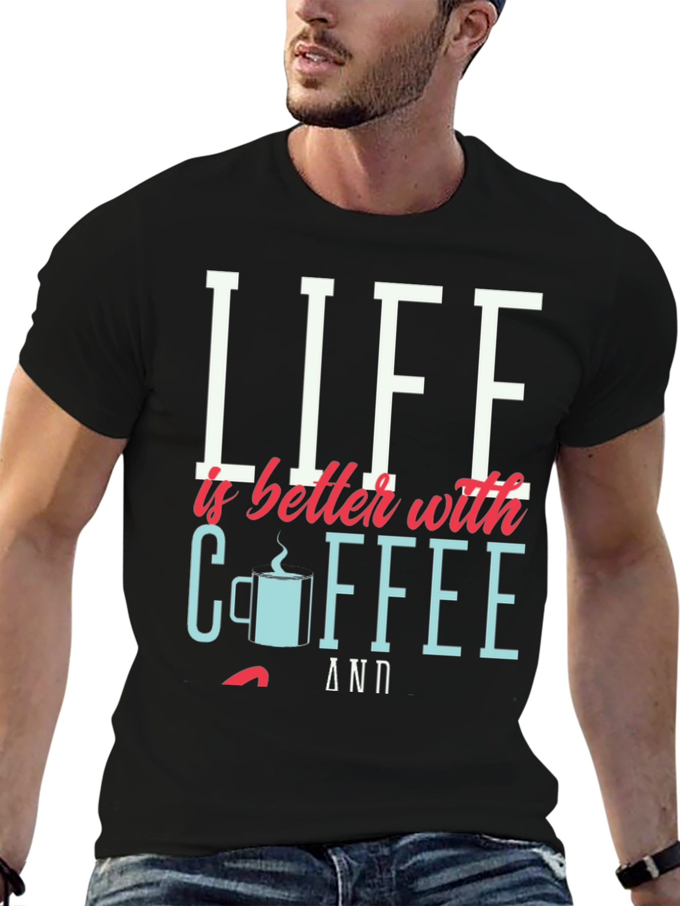 Black Life is Better with Coffee Graphic Tee view 6