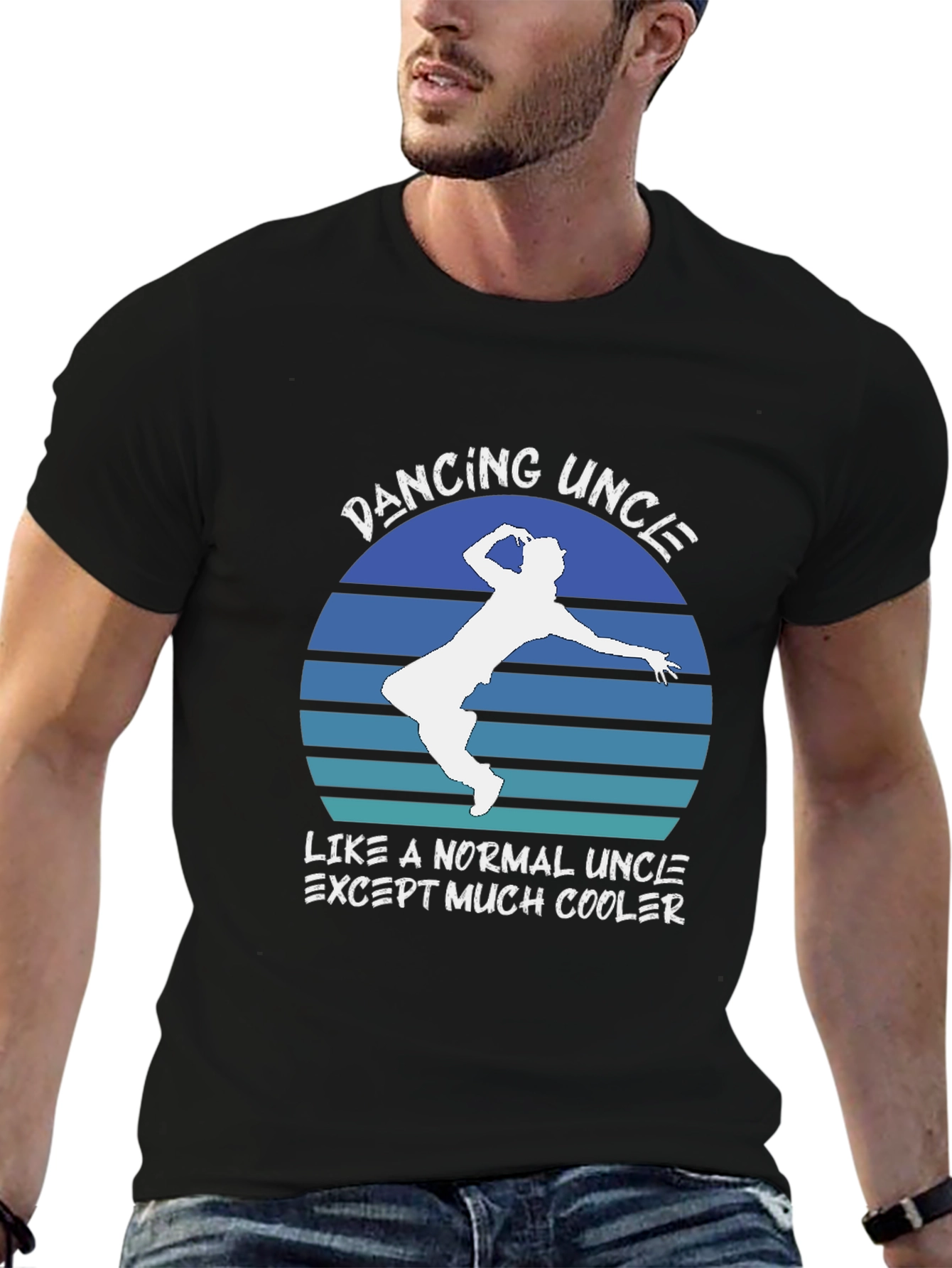 Black Dancing Uncle T-Shirt - Cool Uncle Tee view 6