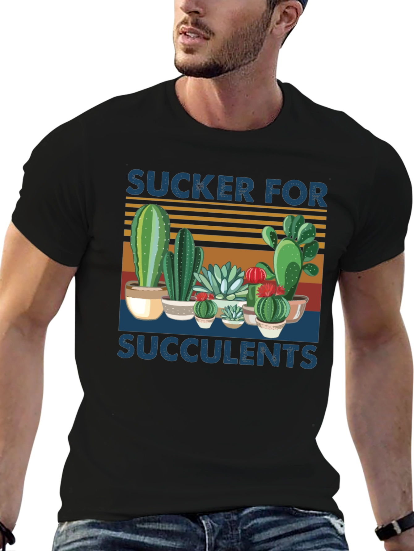 Black Sucker for Succulents Graphic Tee view 6
