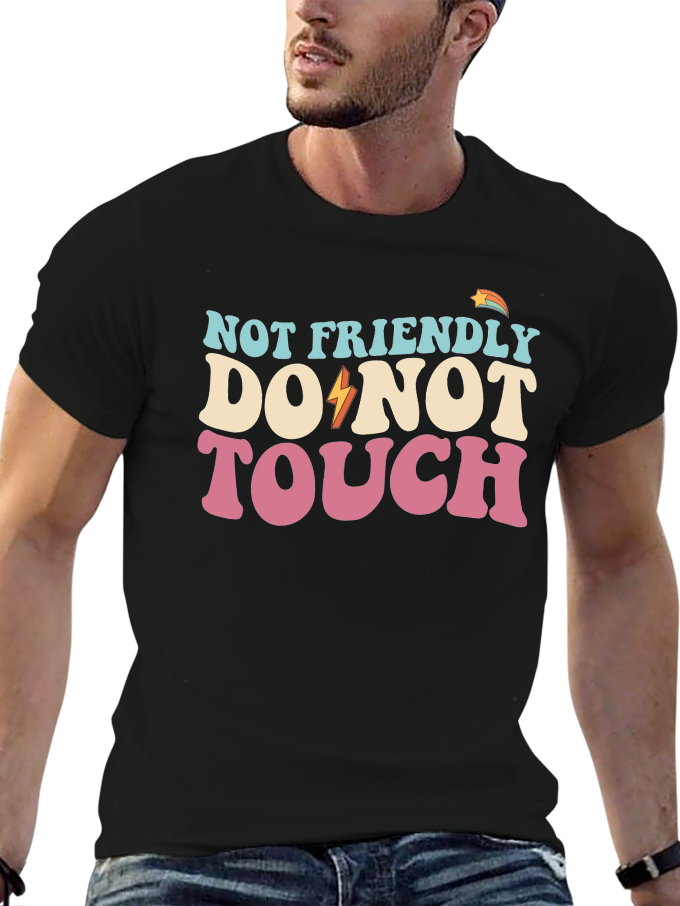 Black Not Friendly Graphic Tee - Unisex view 6