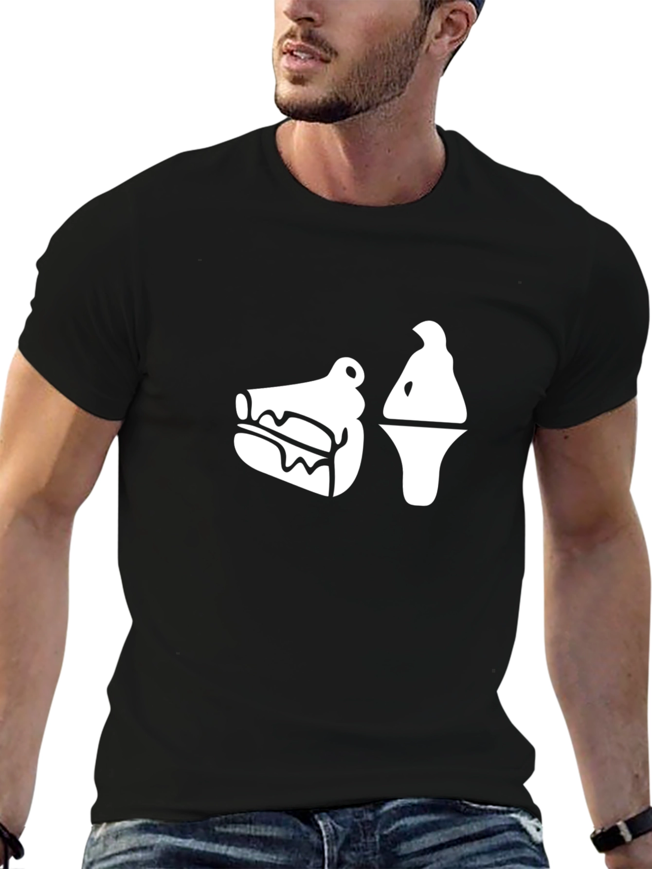 Black Foodie Black T-Shirt: Alligator & Ice Cream view 6