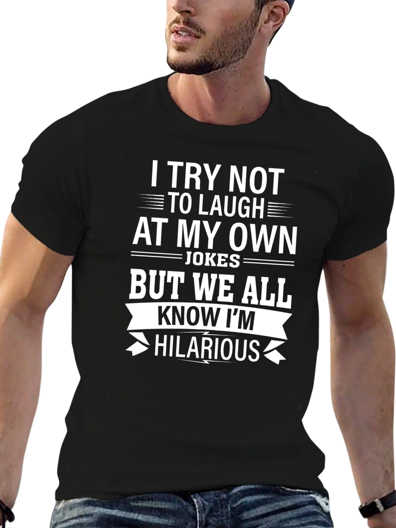 Black Funny Hilarious Joke T-Shirt view 6