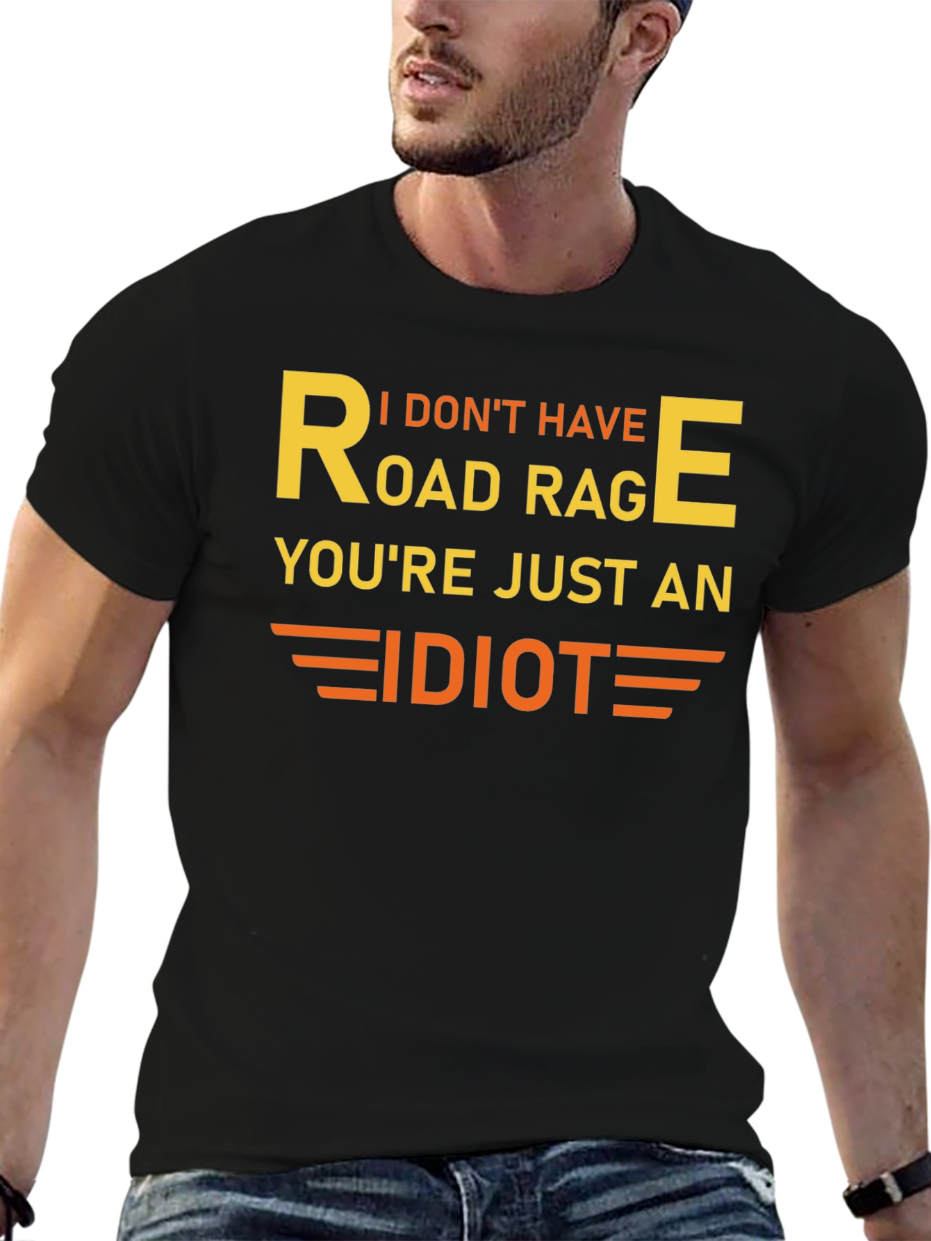 Black Road Rage Graphic Tee - Funny Sarcastic T-Shirt view 6