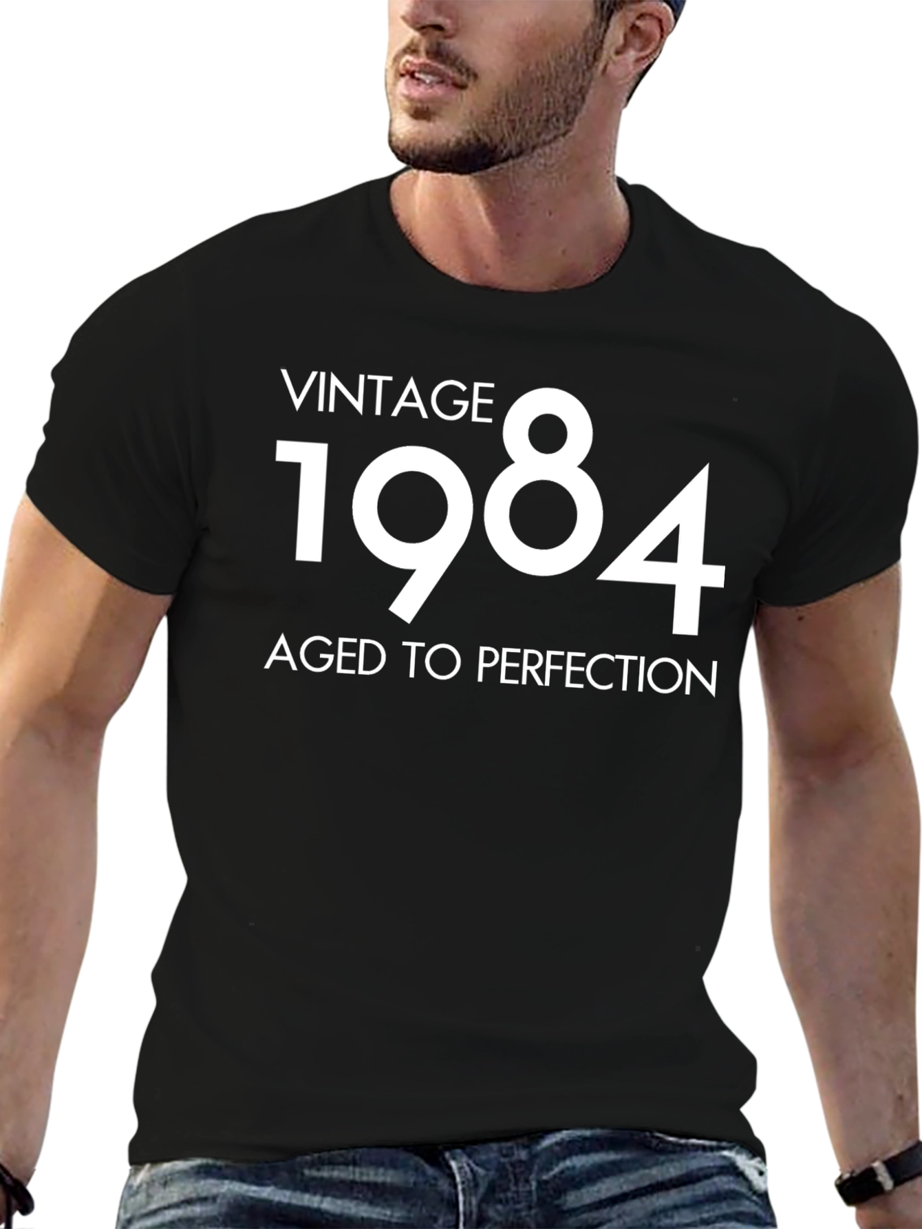 Black Vintage 1984 Aged to Perfection T-Shirt view 6